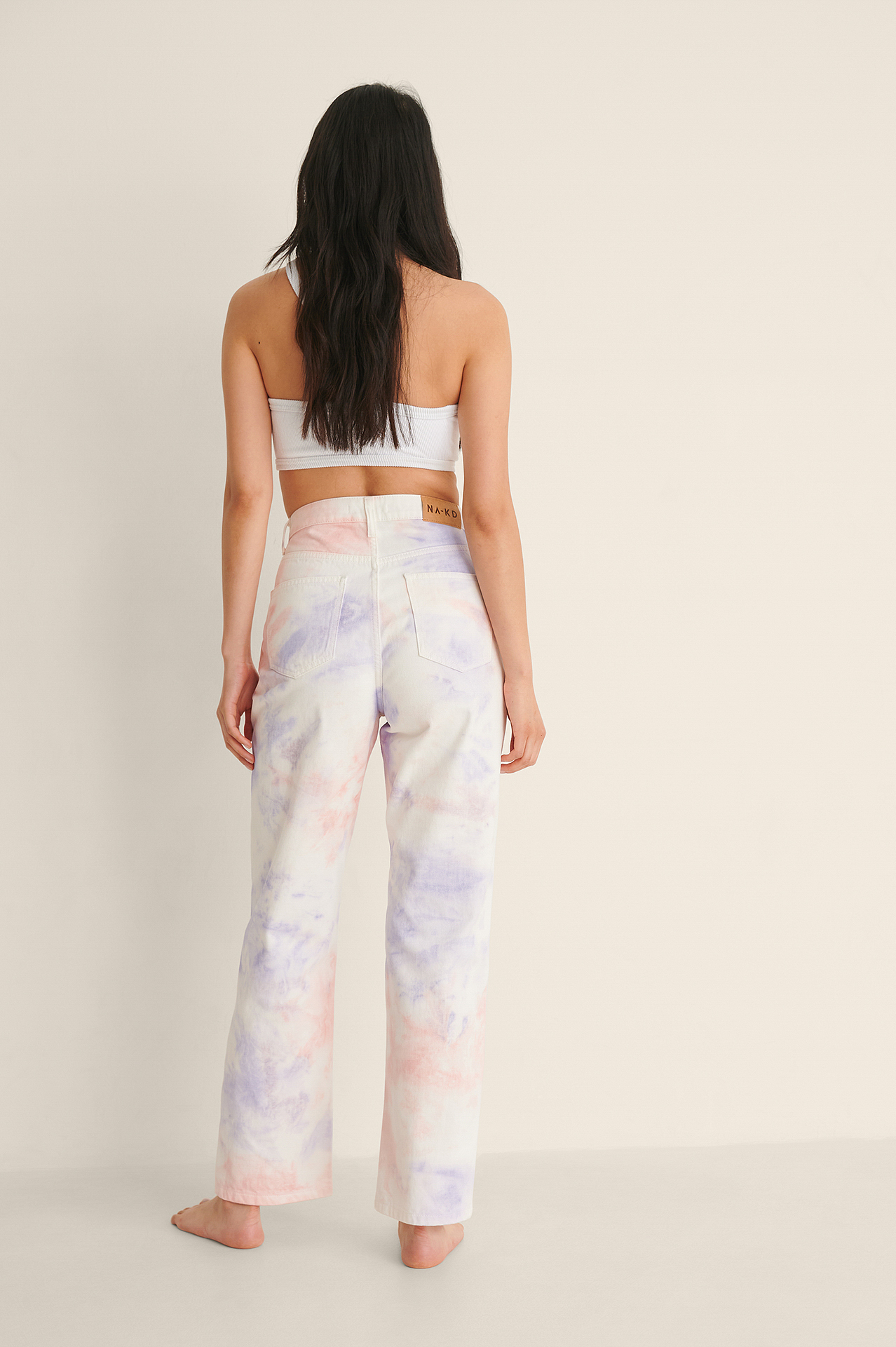 Tie Die Straight High Waist Jeans Outfit.