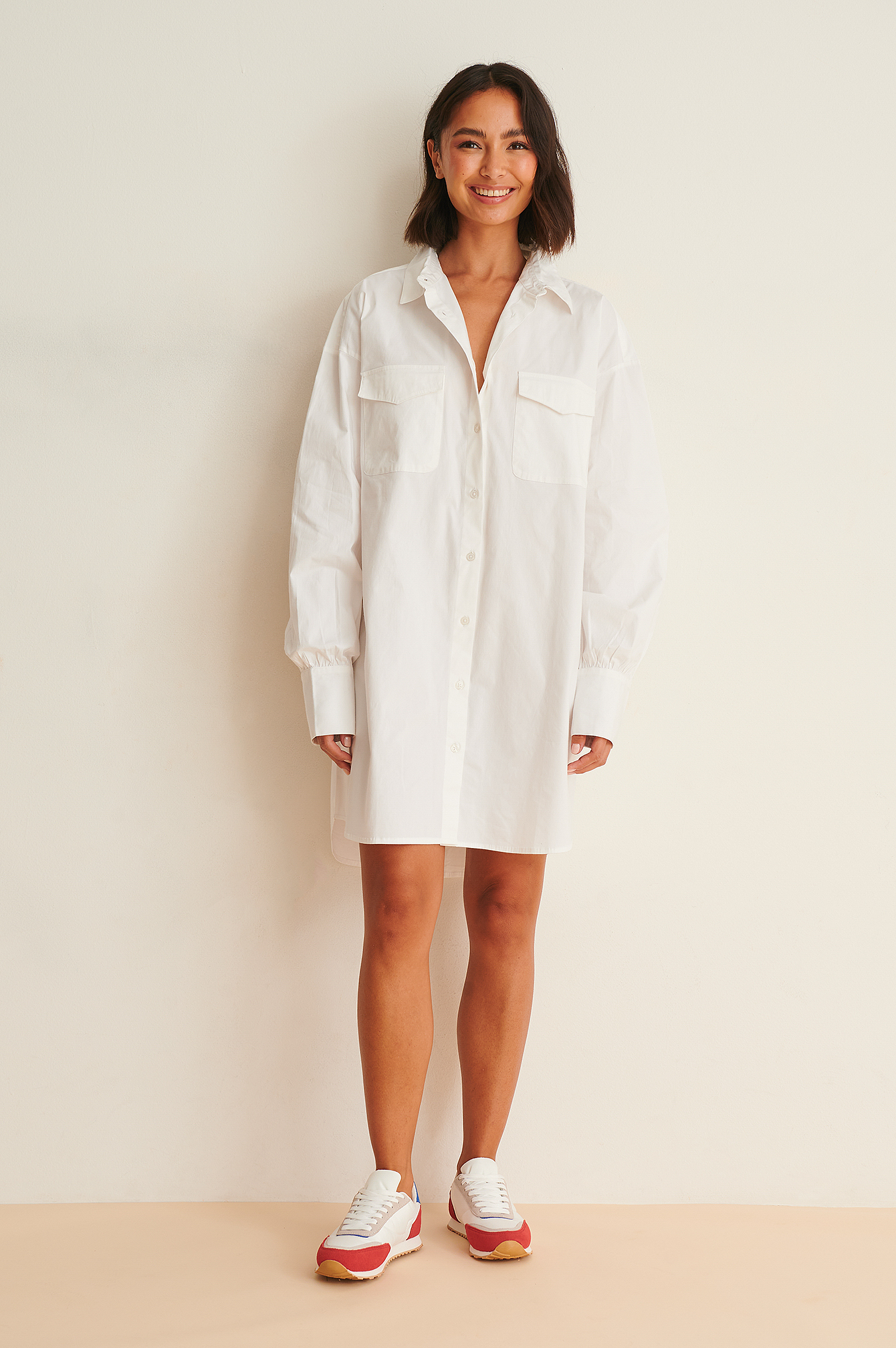Oversized Shirt Dress White | na-kd.com