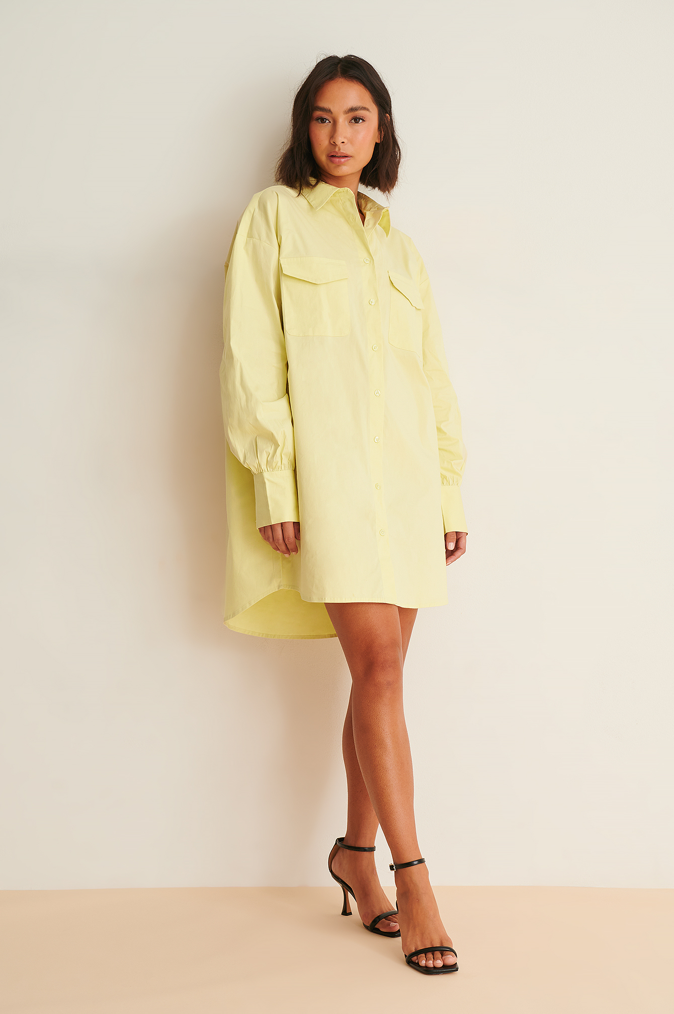 Oversized Shirt Dress Yellow | na-kd.com