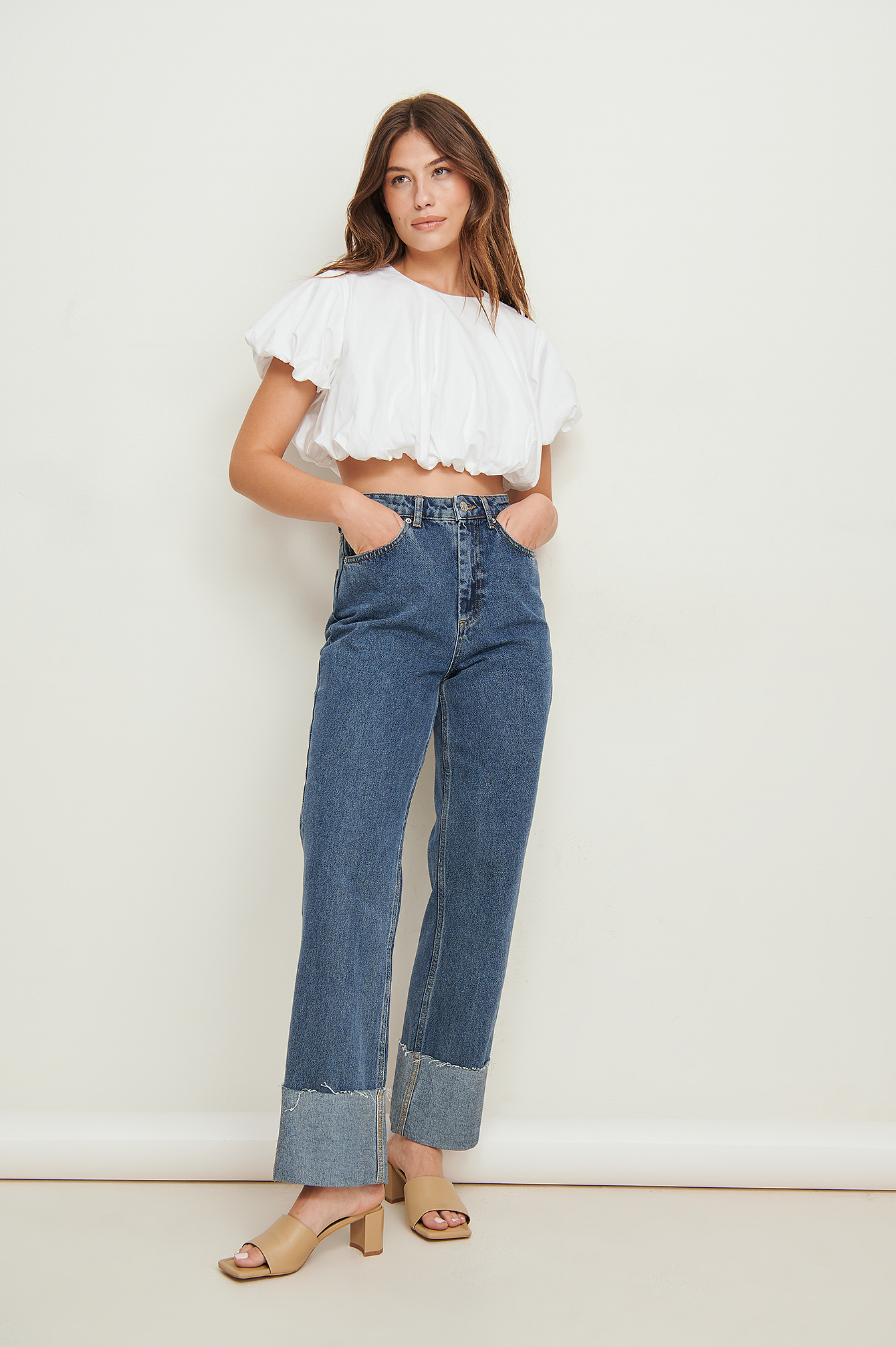 Puff Sleeve Cotton Top Outfit
