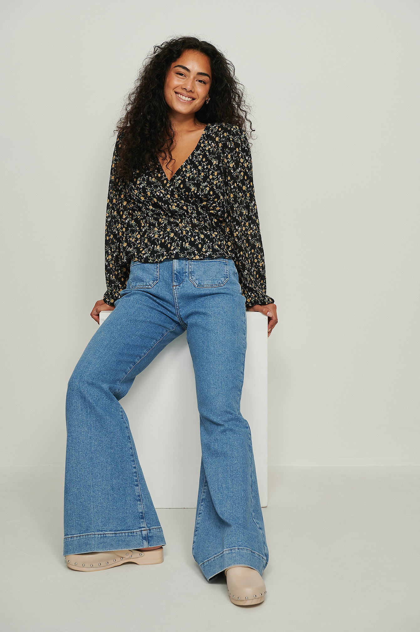 70's Wide Leg Jeans Blue | na-kd.com