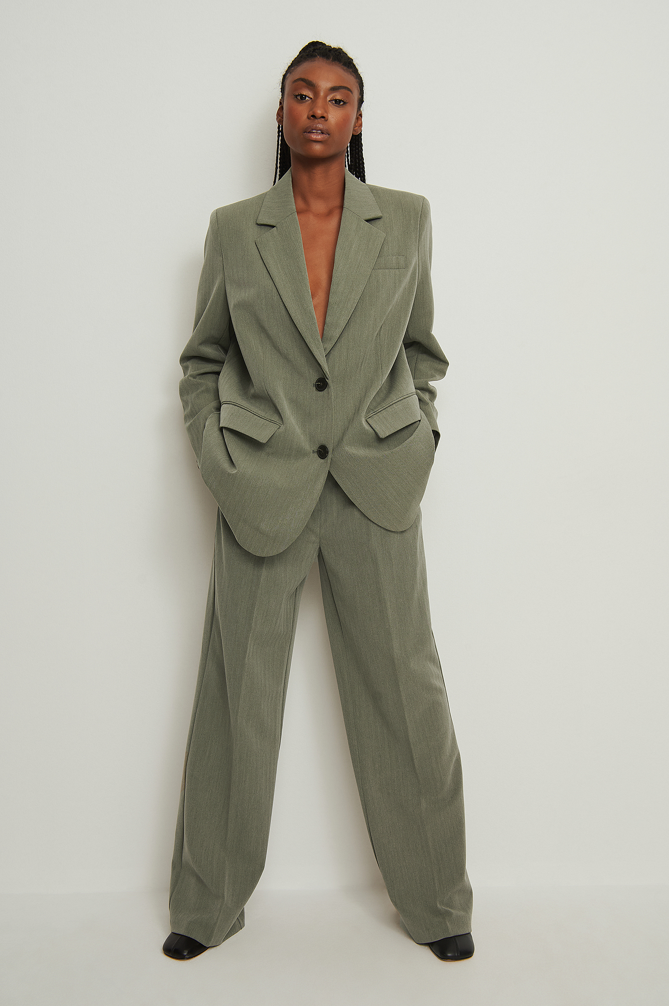 Heavy Oversized Blazer Green | na-kd.com