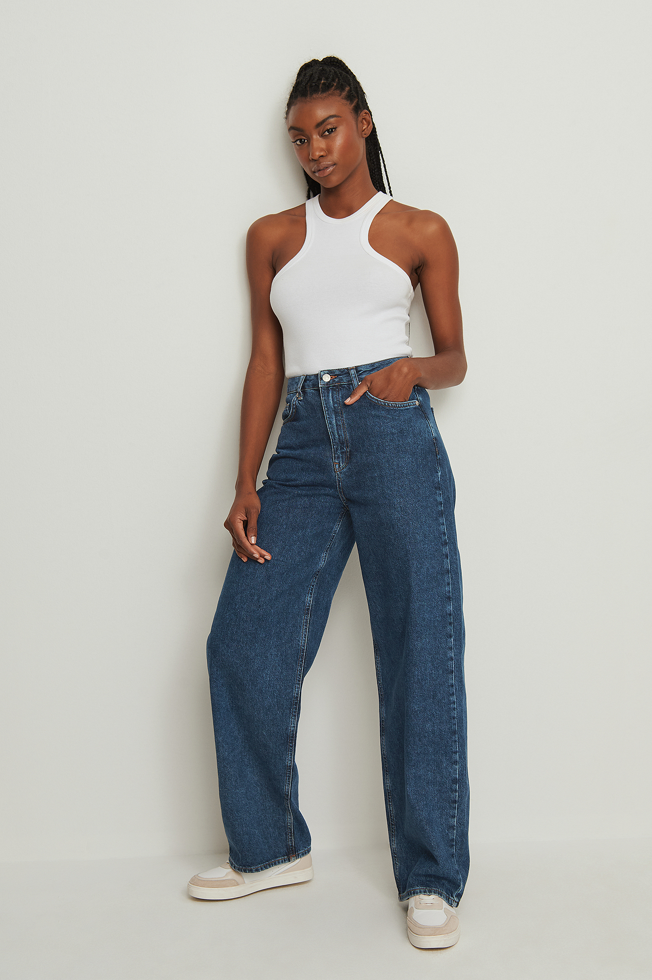Organic Extra Wide Leg Denim Blue | na 