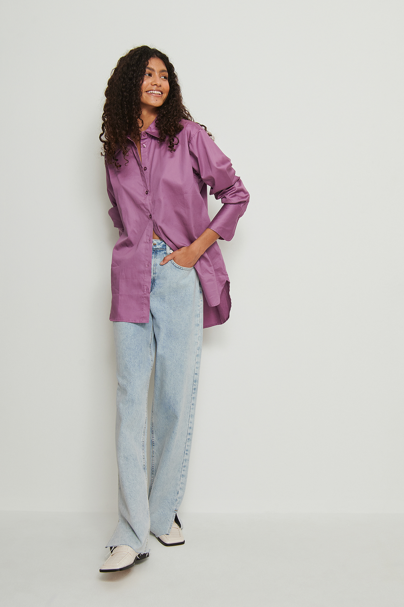 Oversized Shirt Purple | na-kd.com