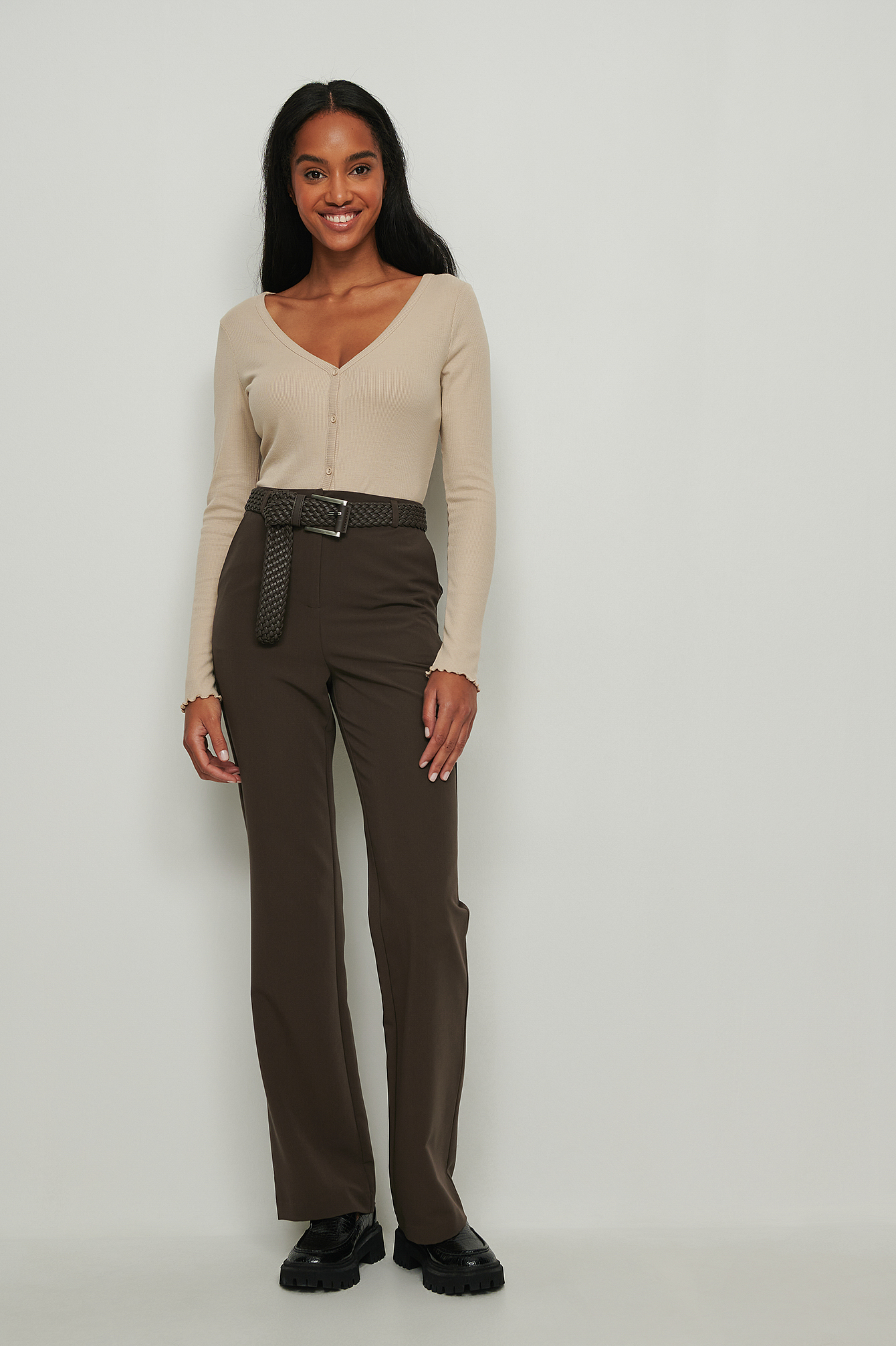 Babylock Rib Cardigan Beige | na-kd.com