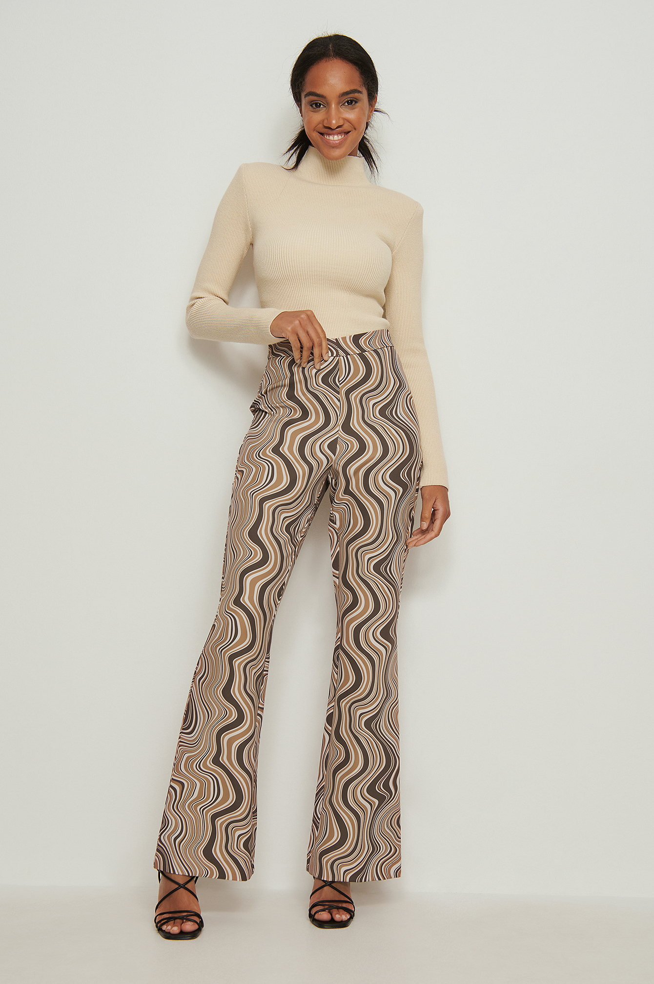 Recycled Printed V-Shaped Suit Pants Outfit