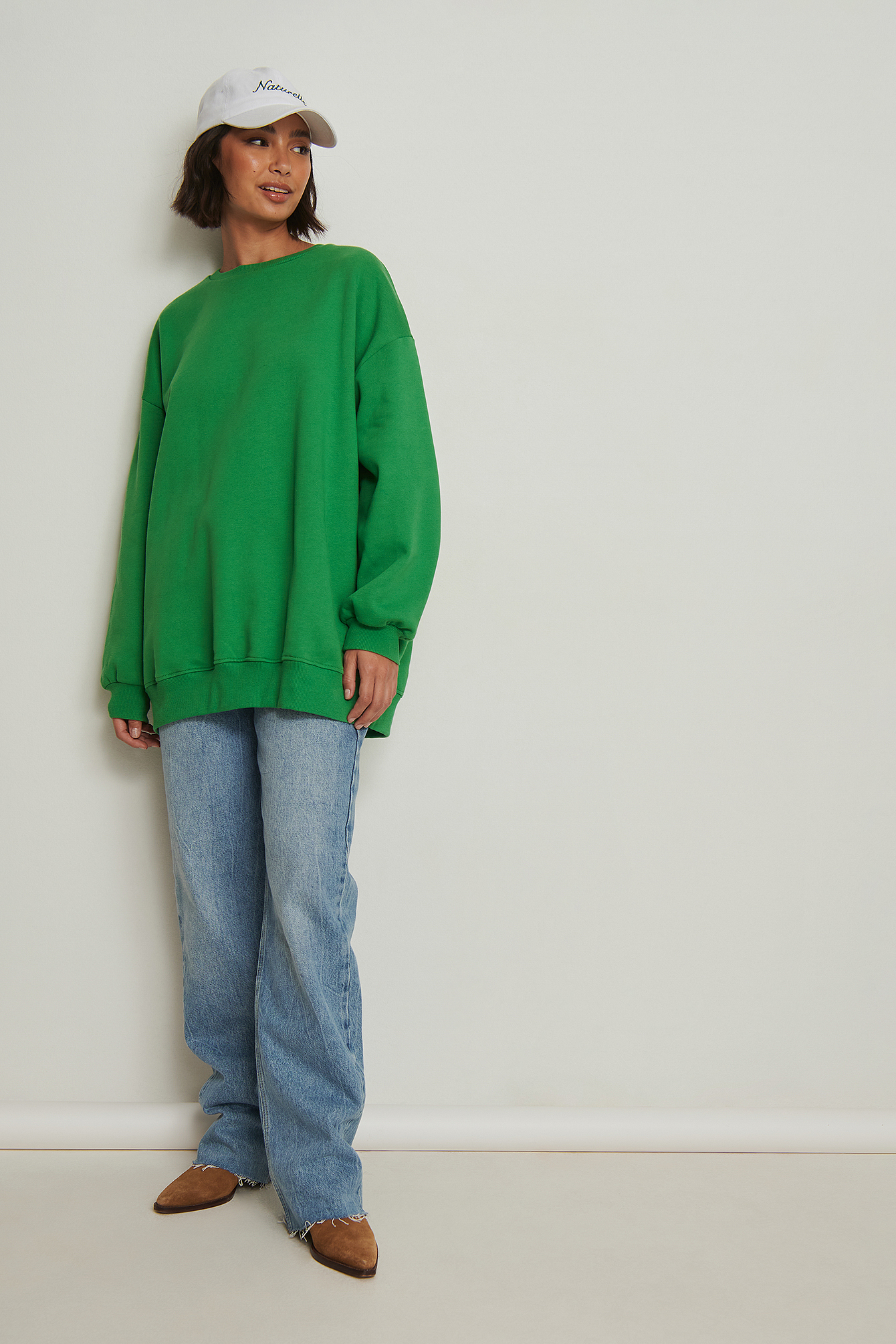 Deep Green Oversized Brushed Sweatshirt