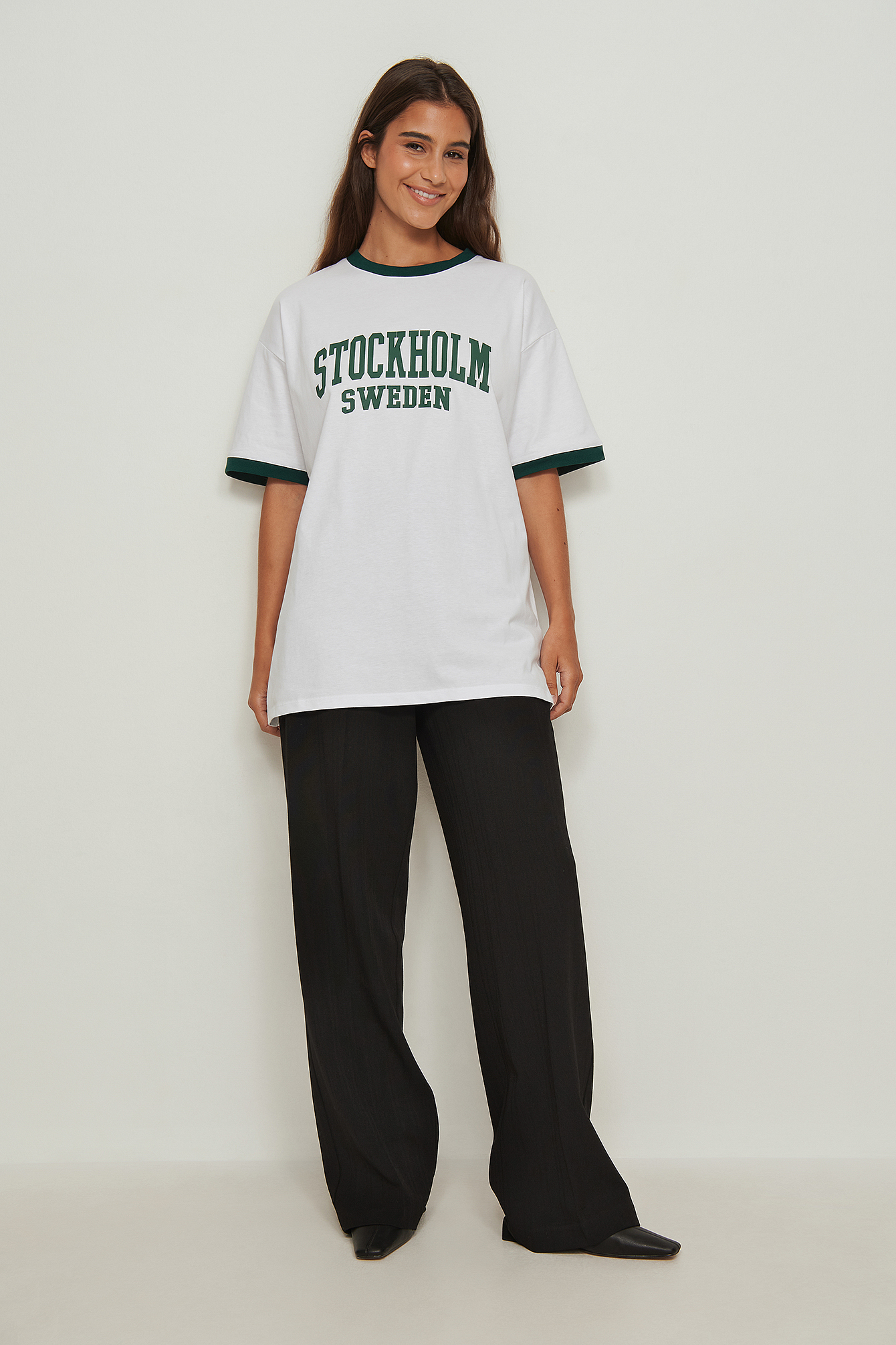 City Print Oversized Tee White | na-kd.com
