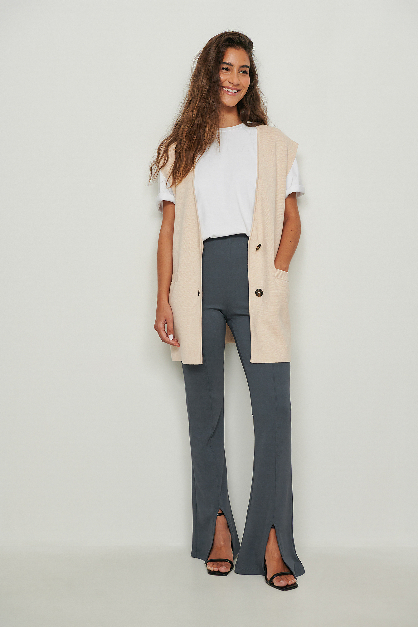 Slit Detail Jersey Pants Outfit