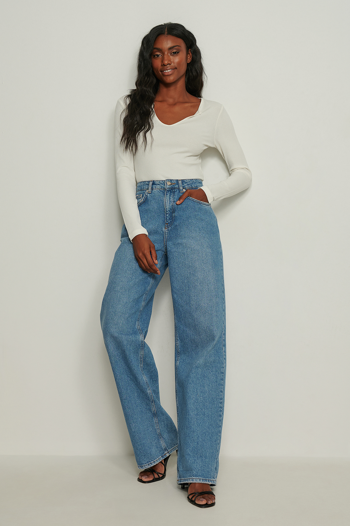 Recycled Super Wide Leg Jeans Blue | na 