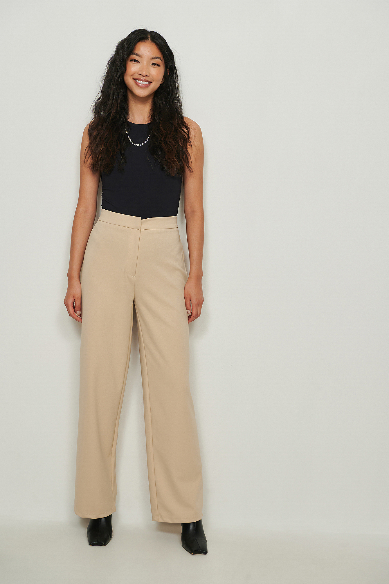 Tapered Jersey Suit Pants Outfit.