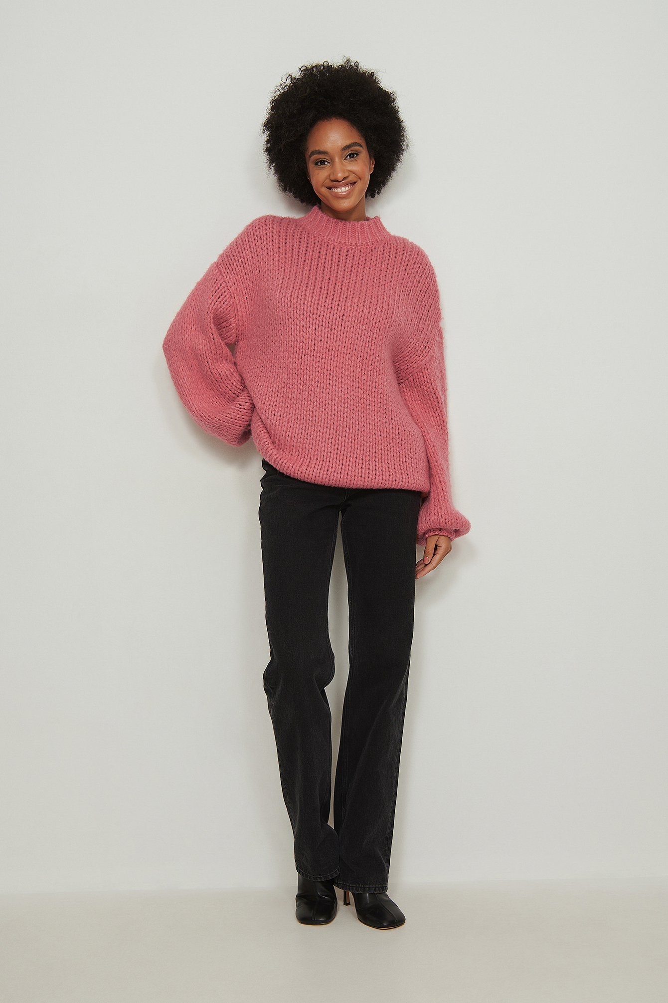 Chunky Long Oversized Sweater Pink | na 