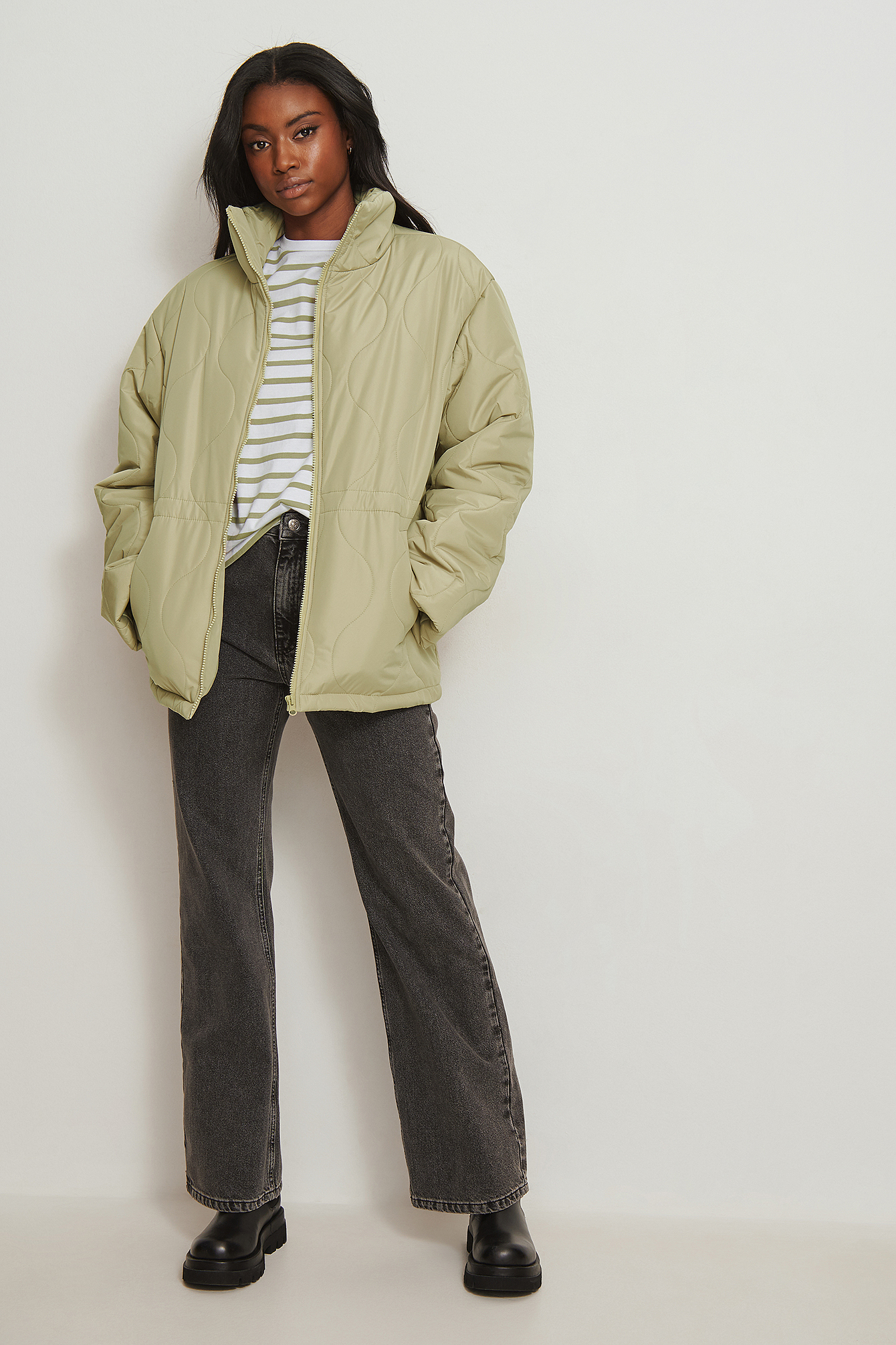 Quilted Drawstring Padded Short Jacket 