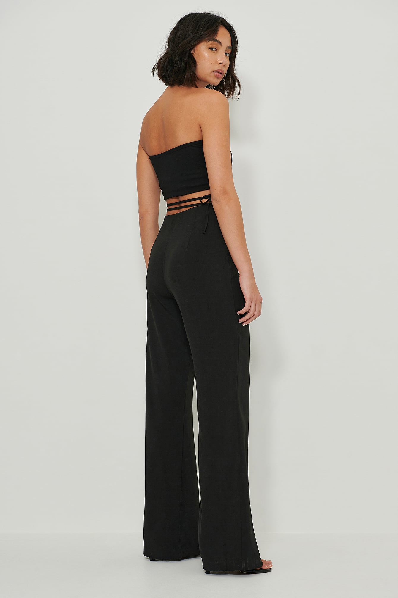Recycled Tie Side Suit Pants Black | na 