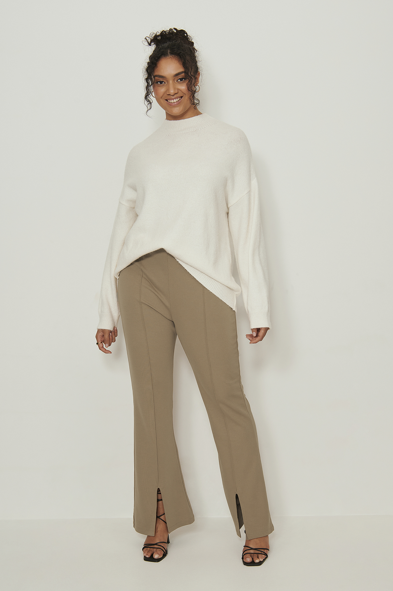 Slit Detail Jersey Pants Outfit.