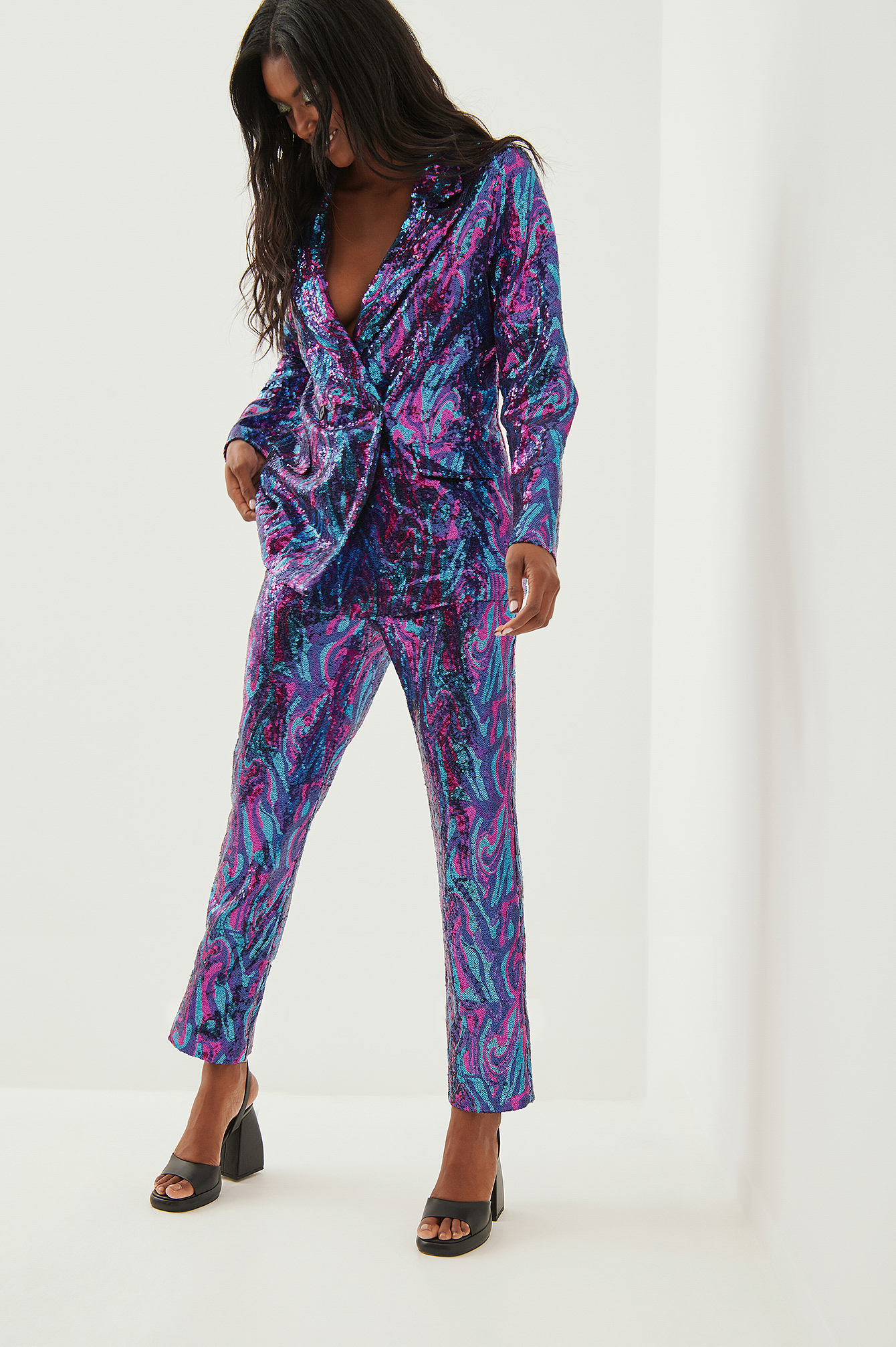 Purple sequin blazer Clearance