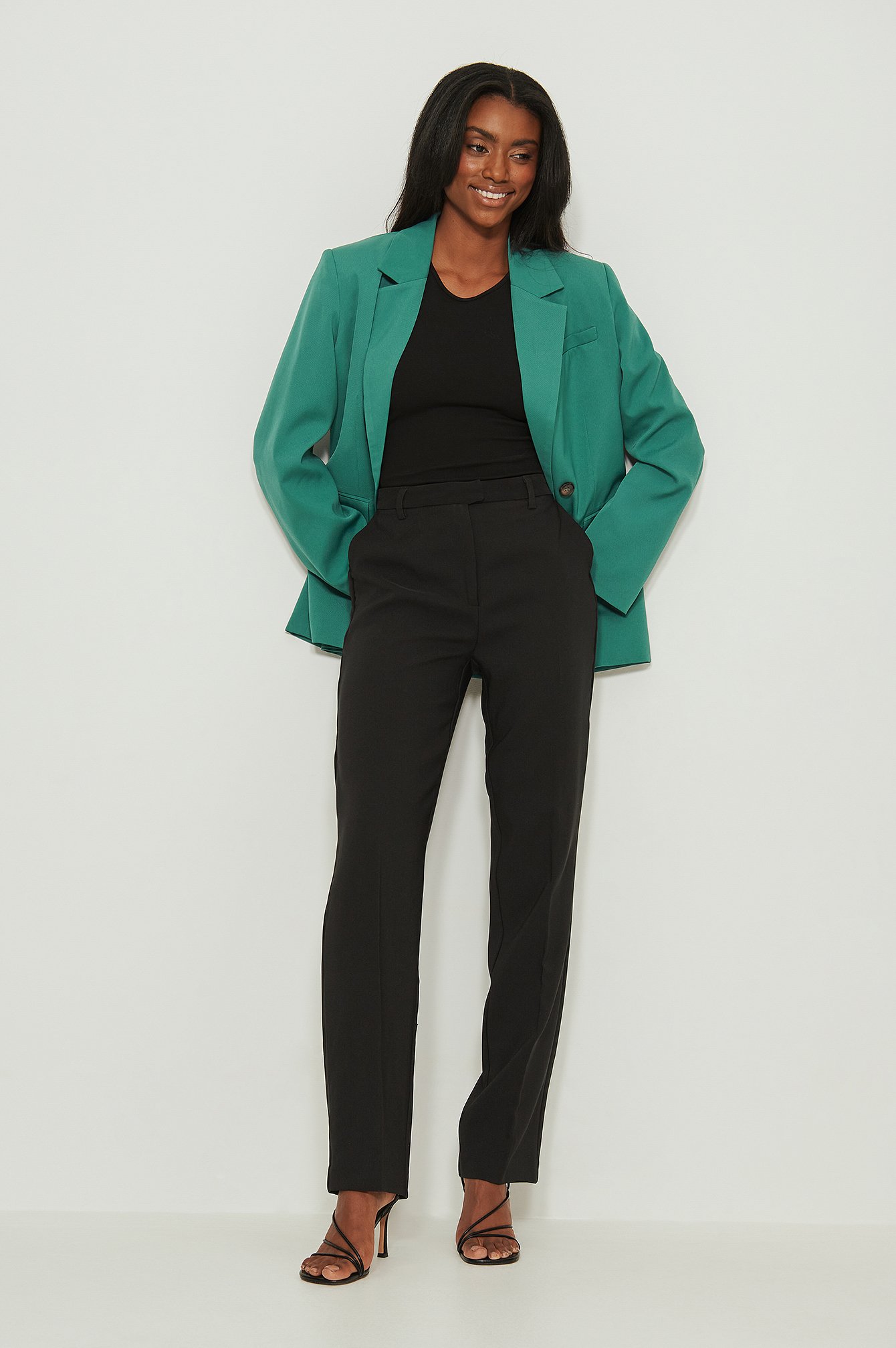 Recycled Straight Leg Suit Pants Outfit