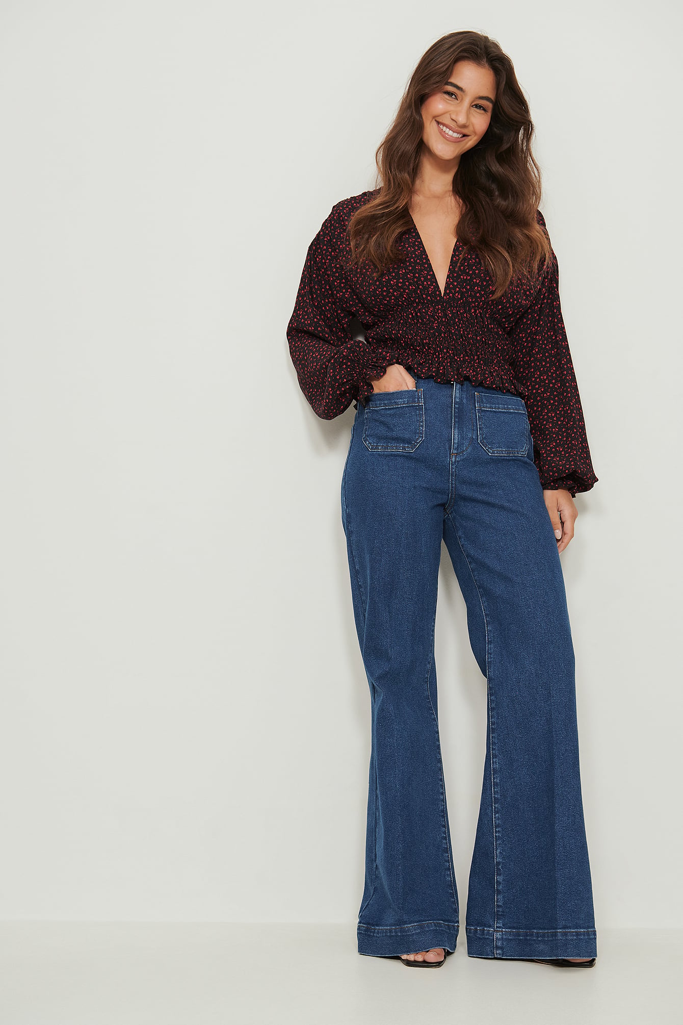s Front Pocket Wide Leg Jeans Blue 