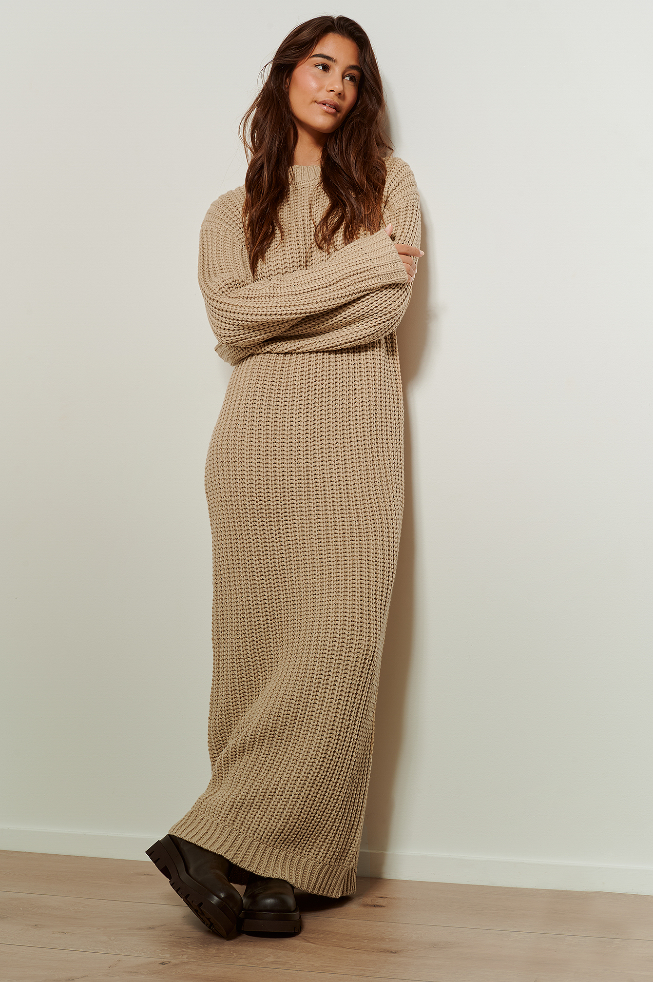 Heavy Knit Maxi Dress Outfit