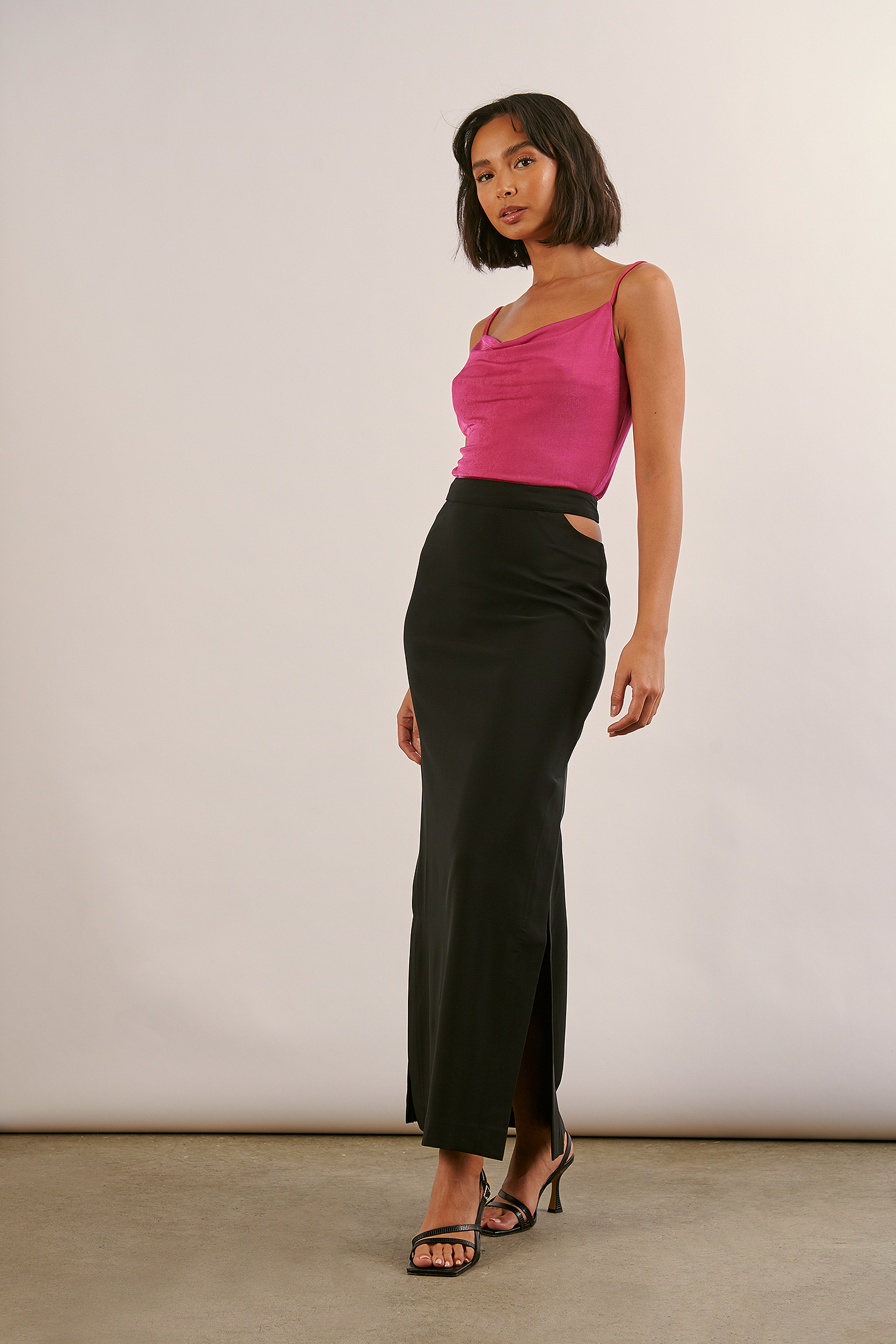 Recycled Cut Out Maxi Skirt Outfit.