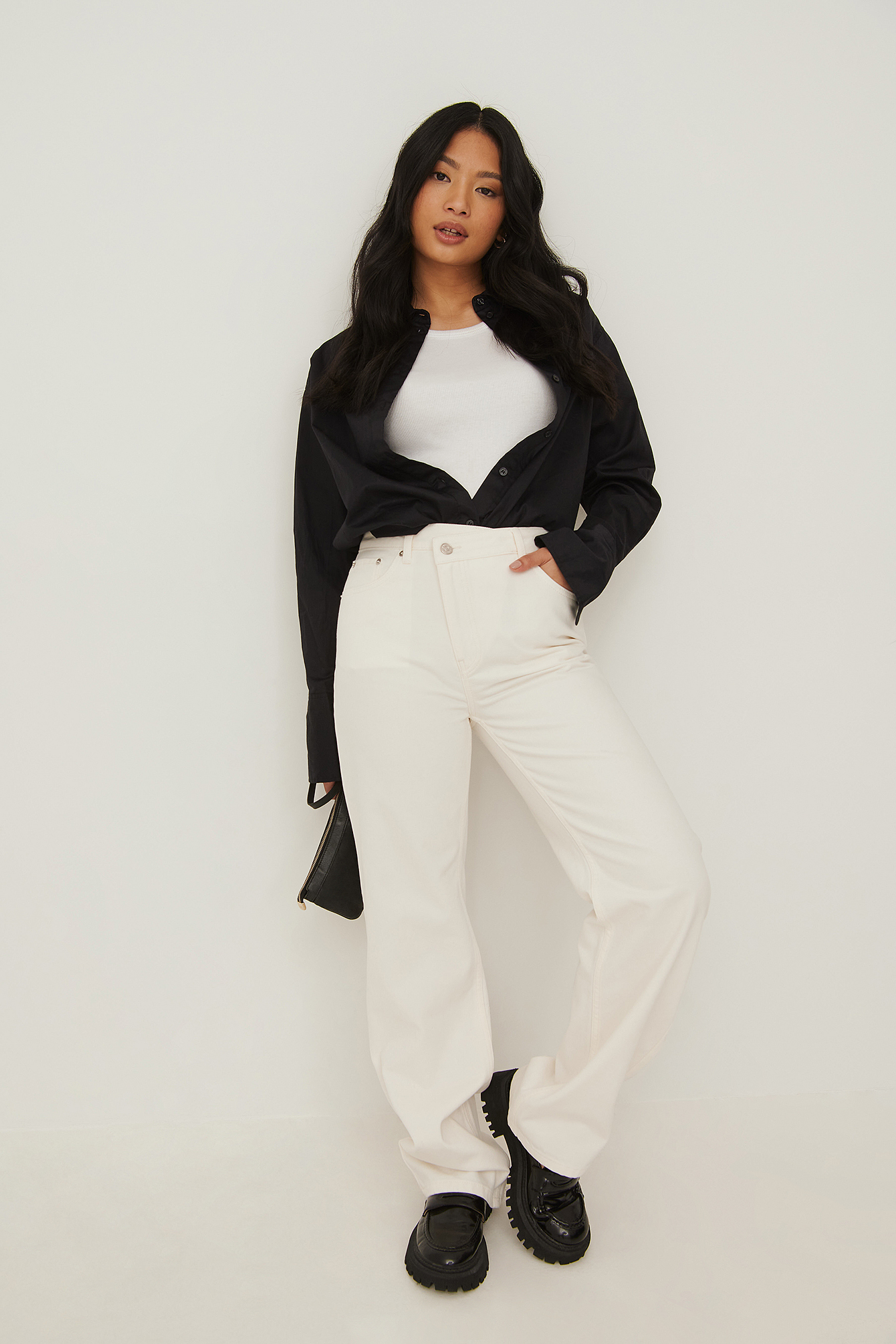 Organic Asymmetric Closure Wide Leg 