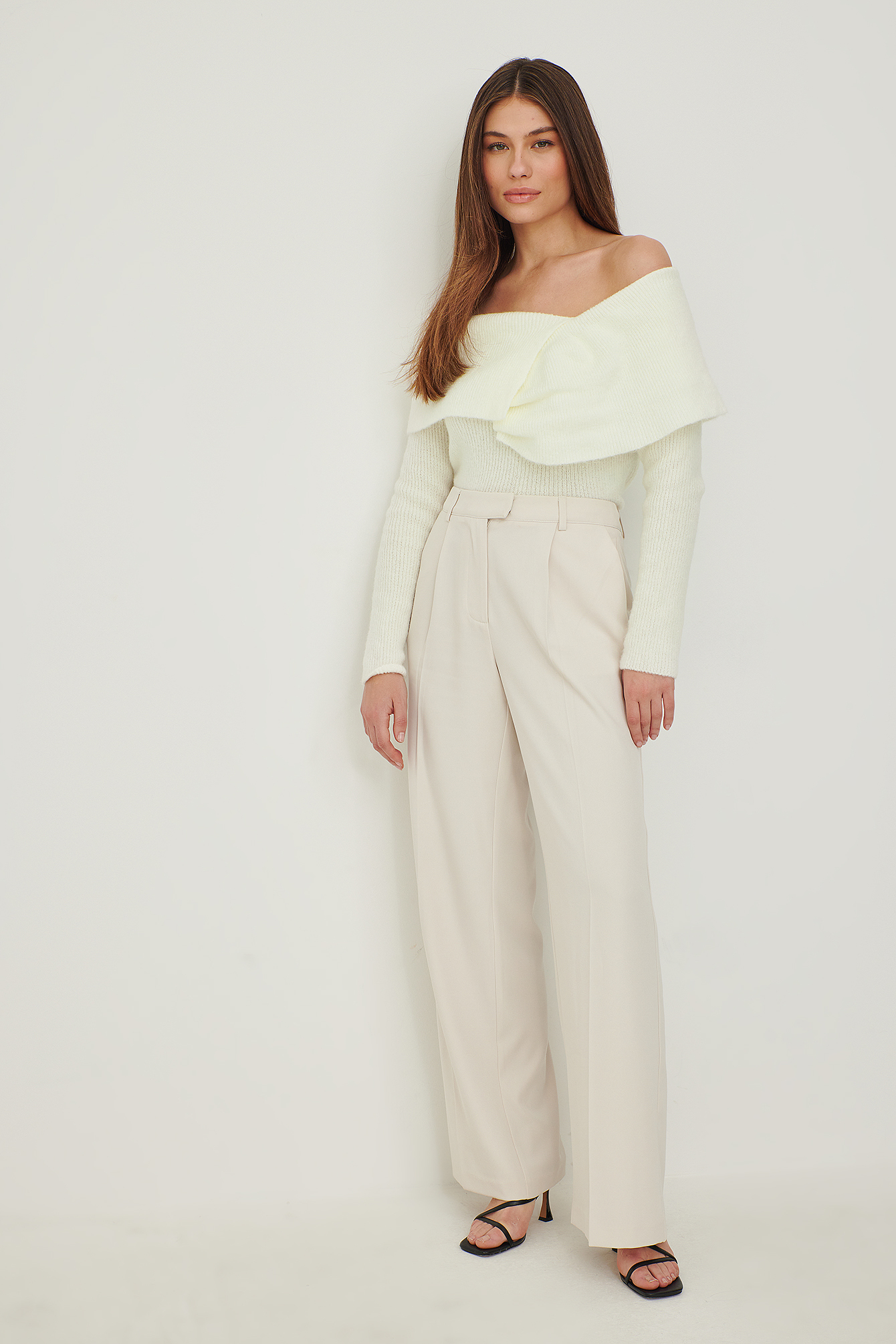 Recycled Soft Mid Waist Suit Pants Outfit
