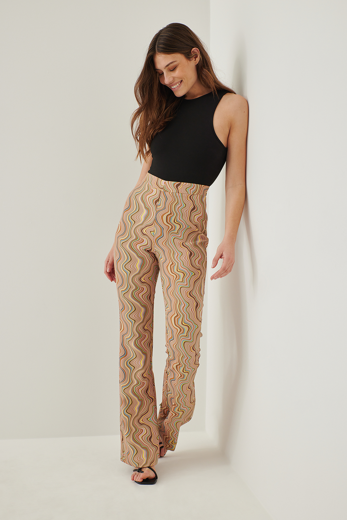 Recycled Printed V-Shaped Suit Pants Outfit