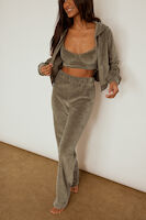 Cropped Velour Hoddie Outfit.
