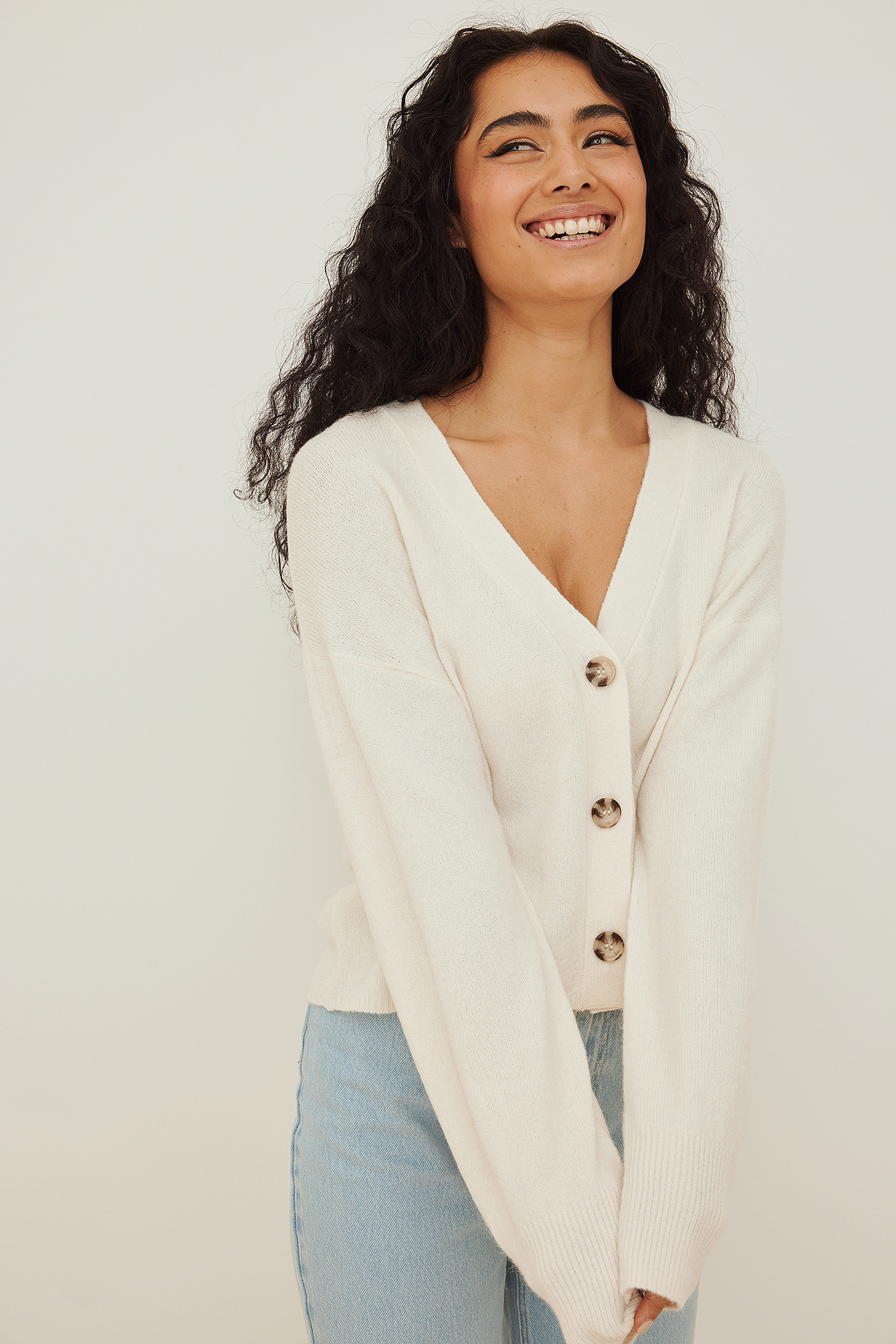 Knitted Cardigan White | na-kd.com
