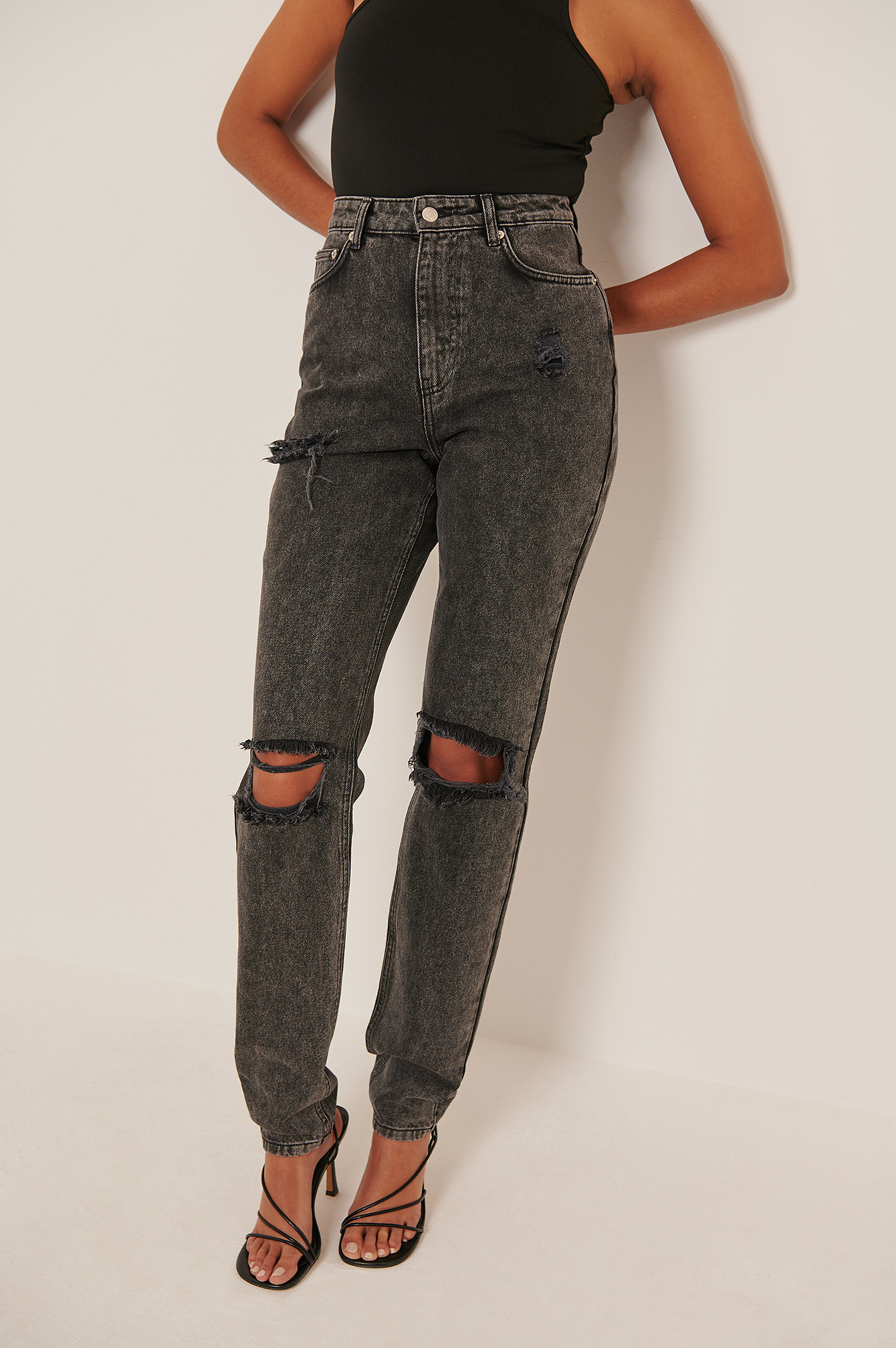 Organic Distressed Jeans Tall Grey | na 