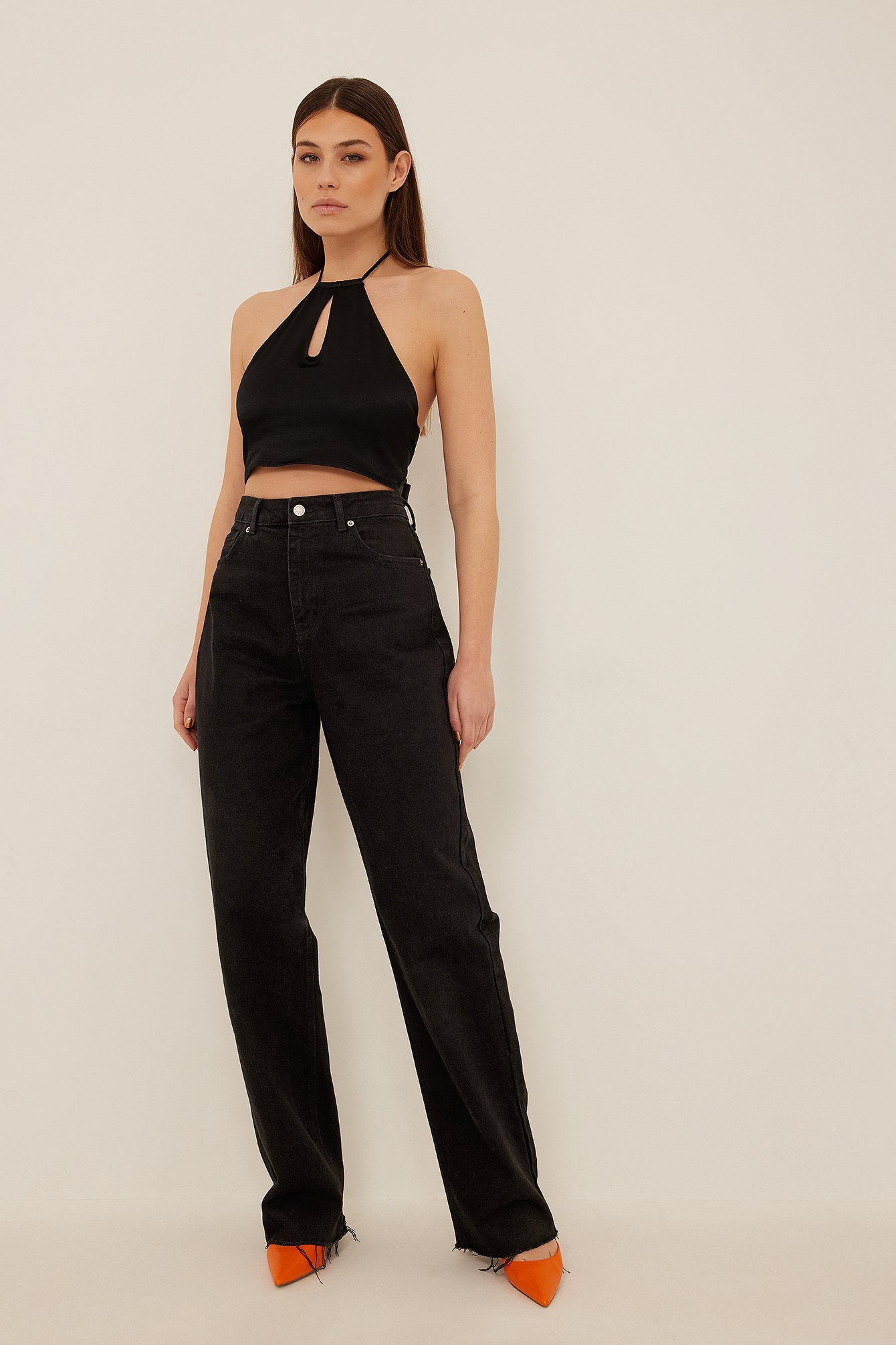 Cropped Halterneck Top Outfit.