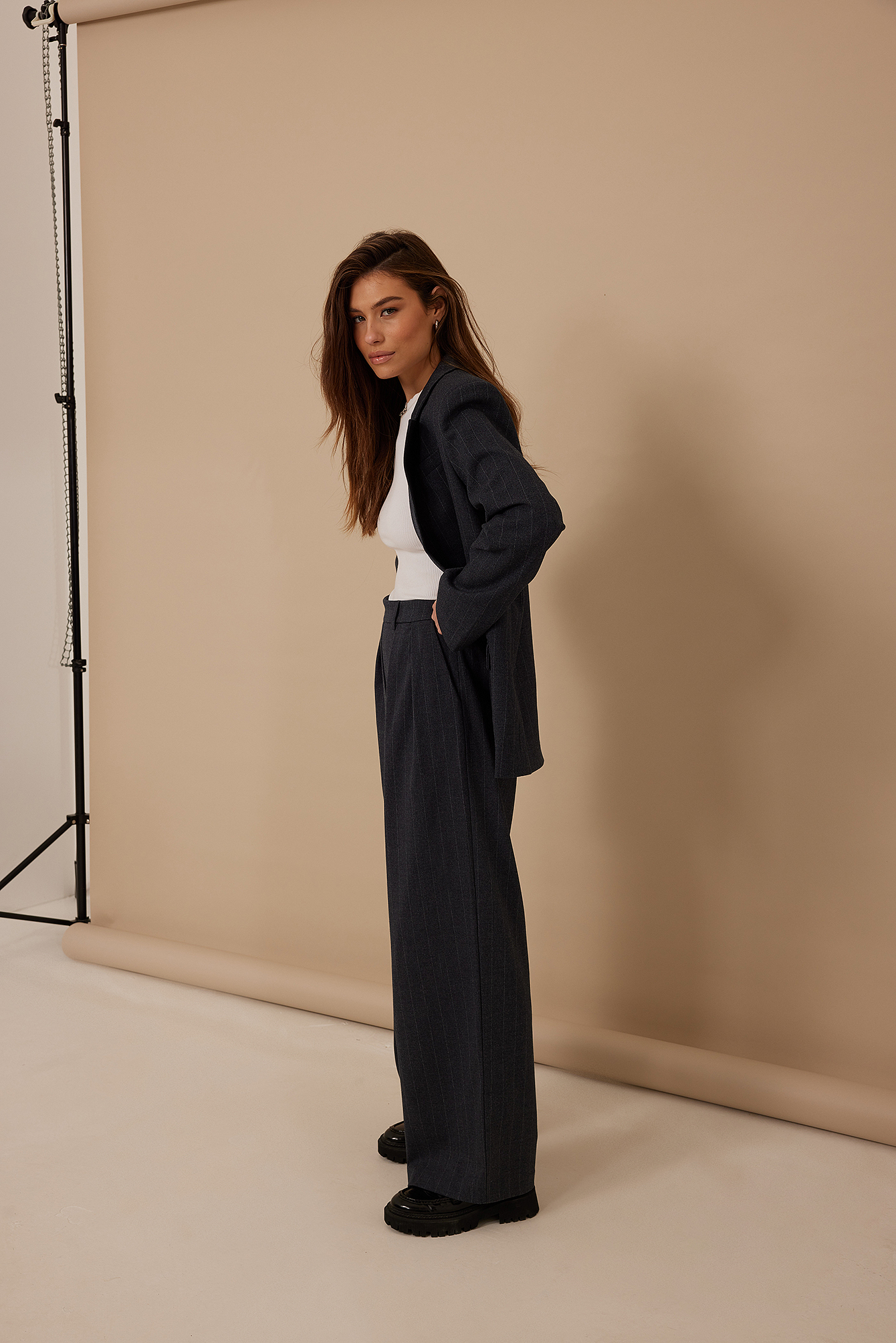 Pinstripe Suit Pants Blue | na-kd.com