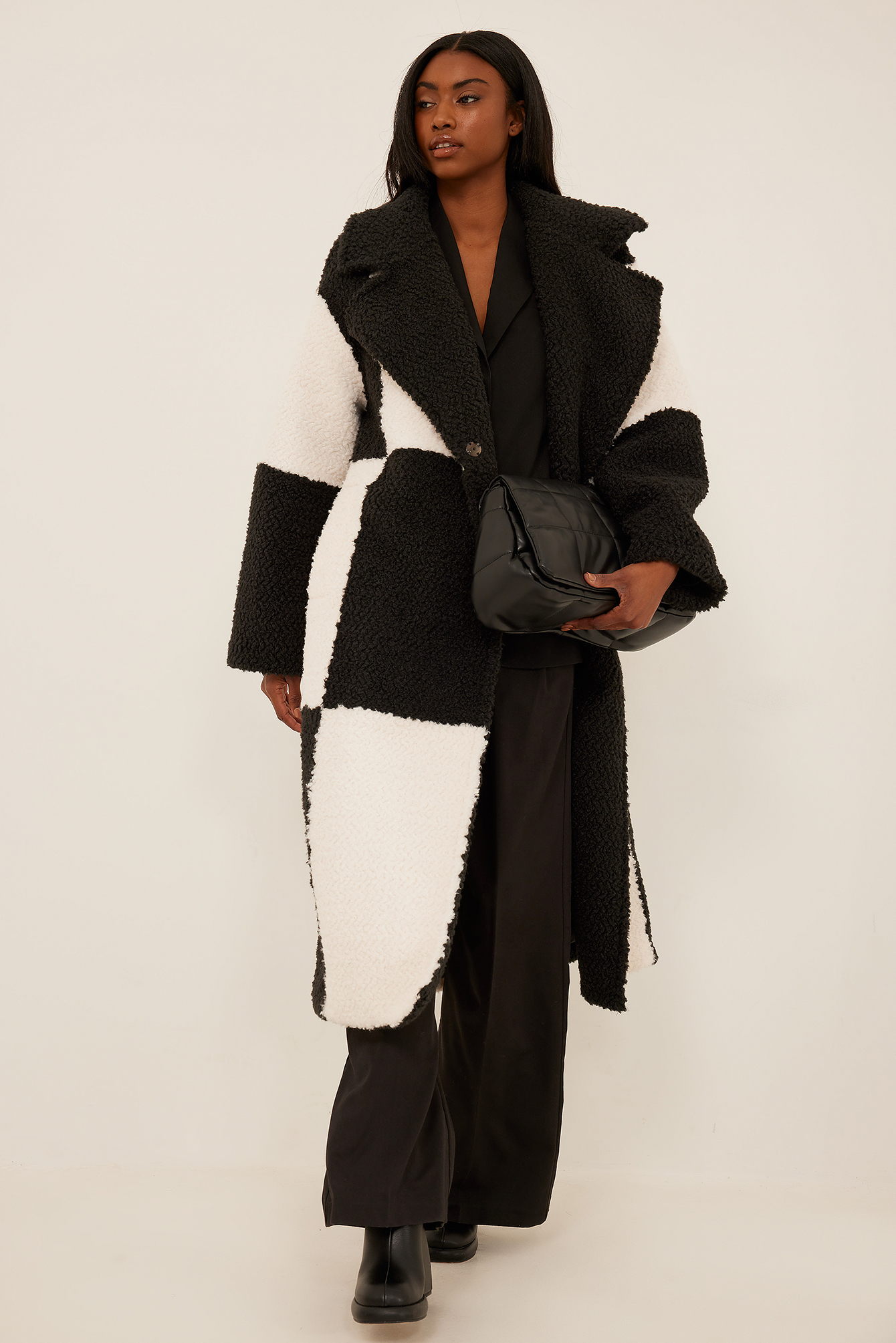 Checked Teddy Coat Checkered | na-kd.com