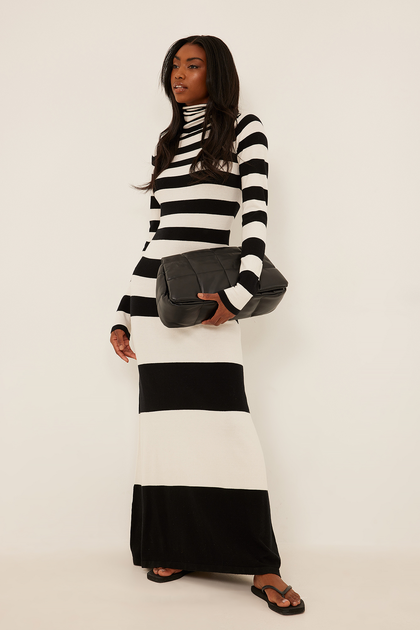 Fine Knitted Striped Maxi Dress Stripe 