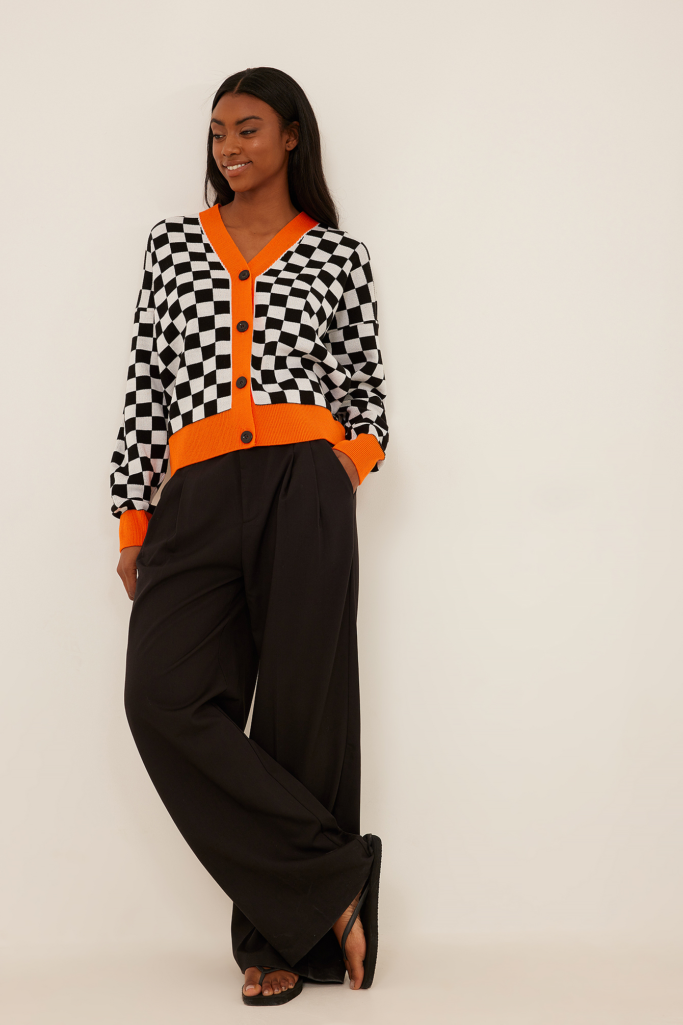 TORONTO CHECK PRINT KNIT CARDIGAN