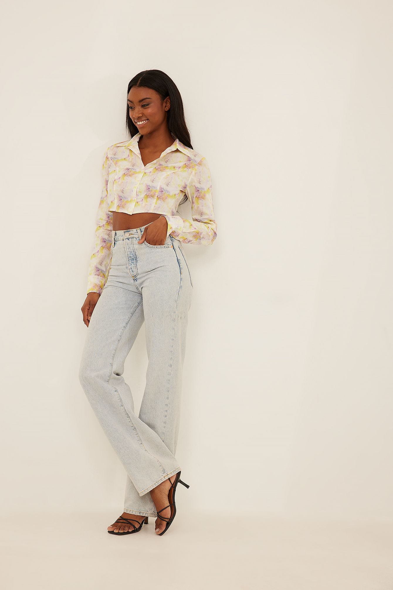 Recycled Printed Tie Front Shirt 