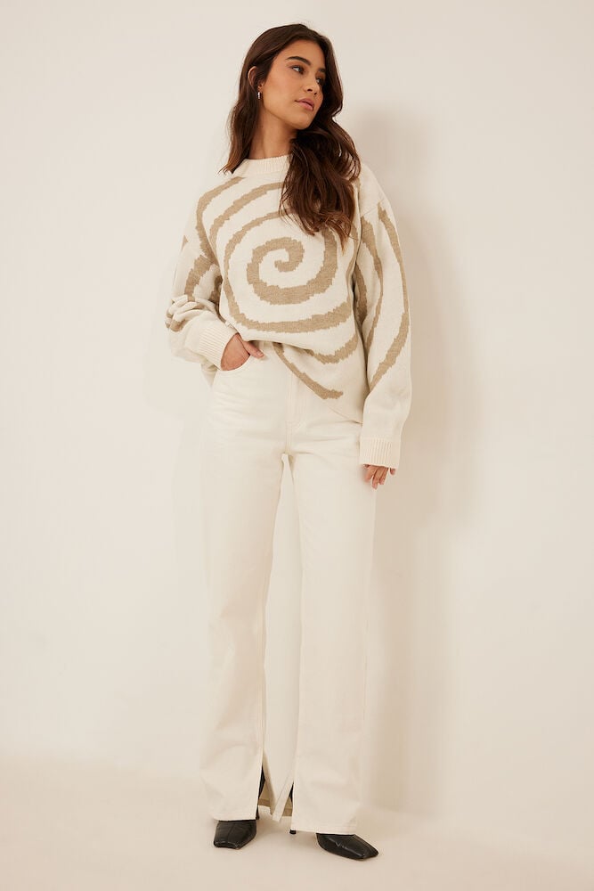 Volume Knitted Sweater Outfit.