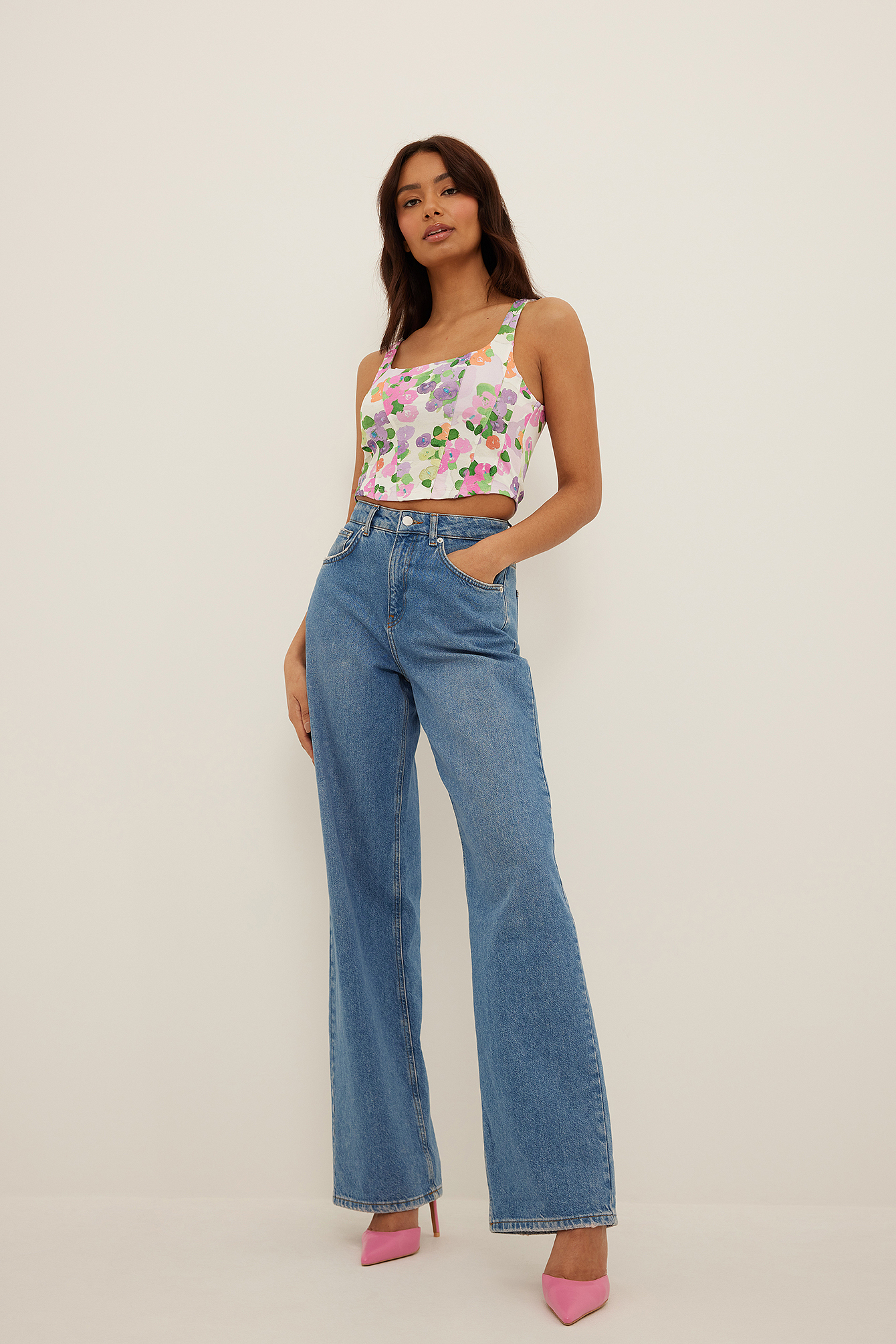 70's Wide Leg Jeans Blue | na-kd.com