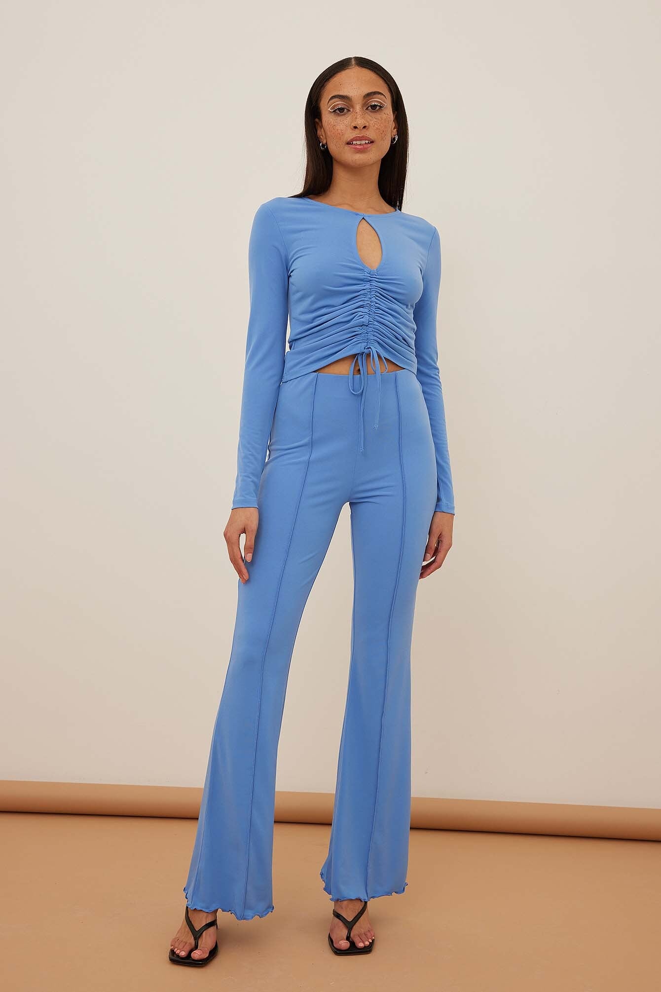 Babylock Detail Trousers Blue | na-kd.com