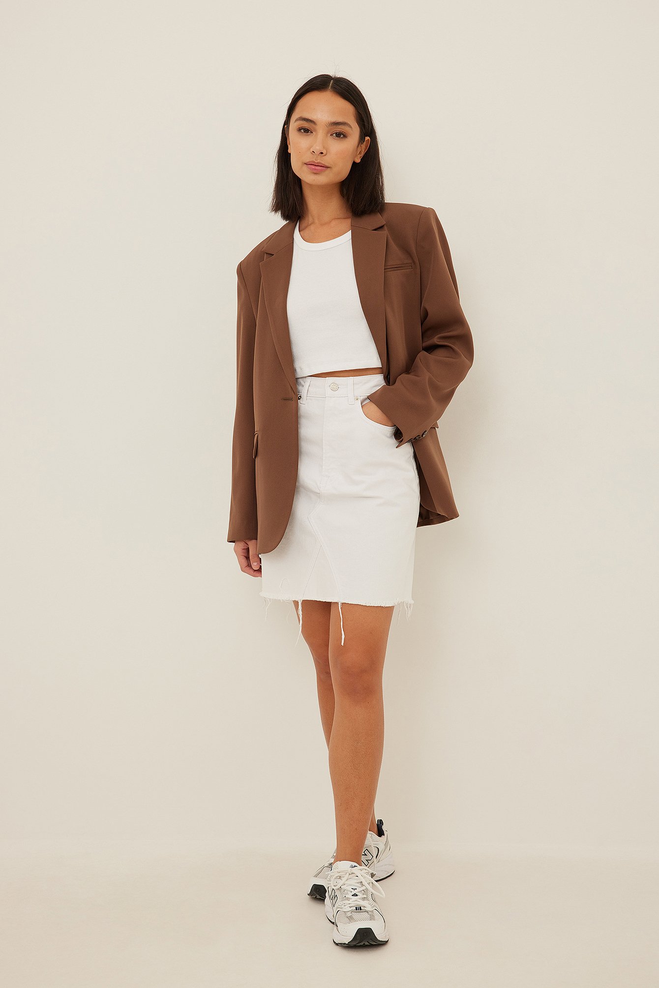 Brown Recycled Oversized Tailored Blazer