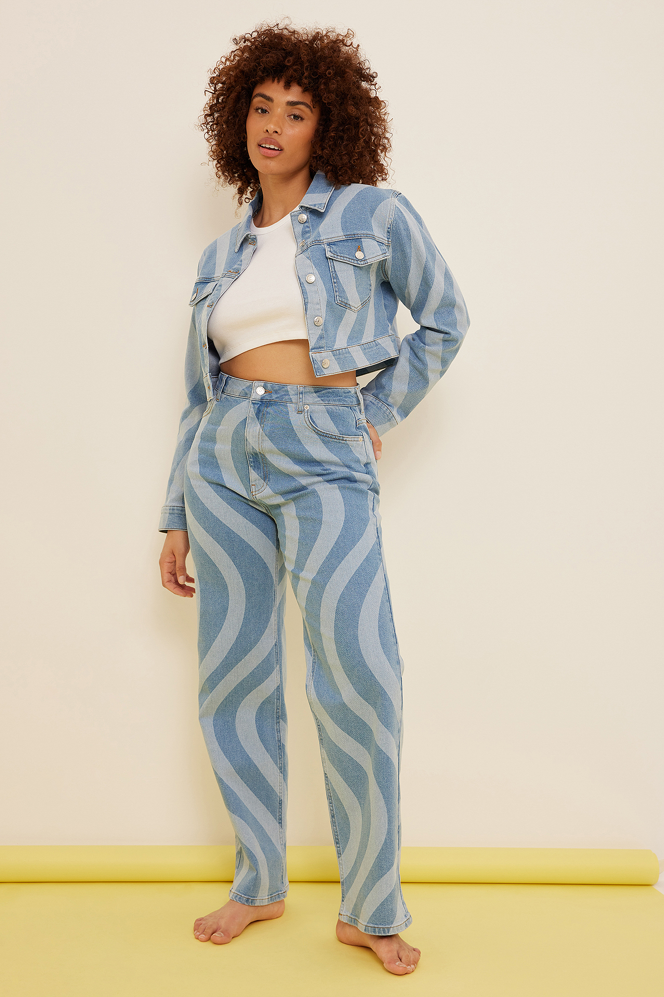 Swirl Detail Denim Blue | na-kd.com