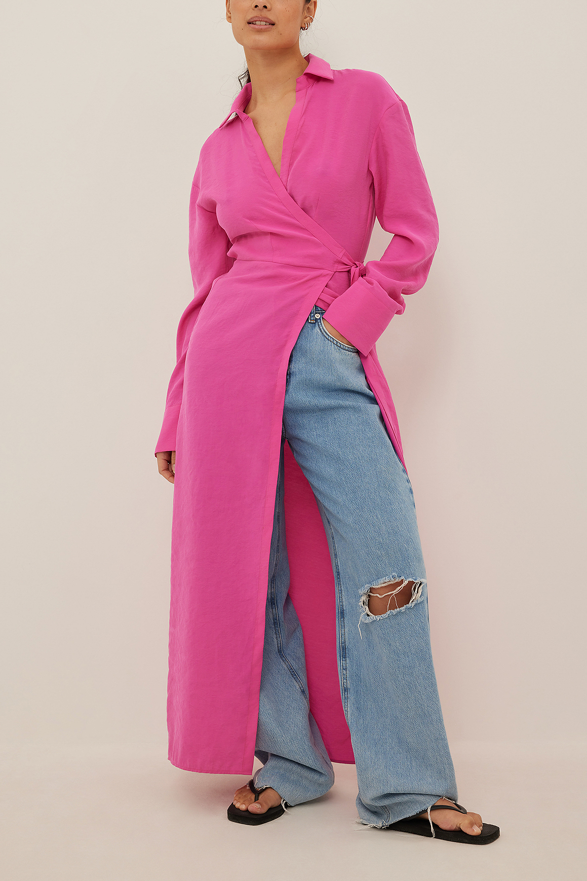 Just Fab Maxi-jurk roze kleurverloop casual uitstraling Mode Jurken Maxi-jurken 