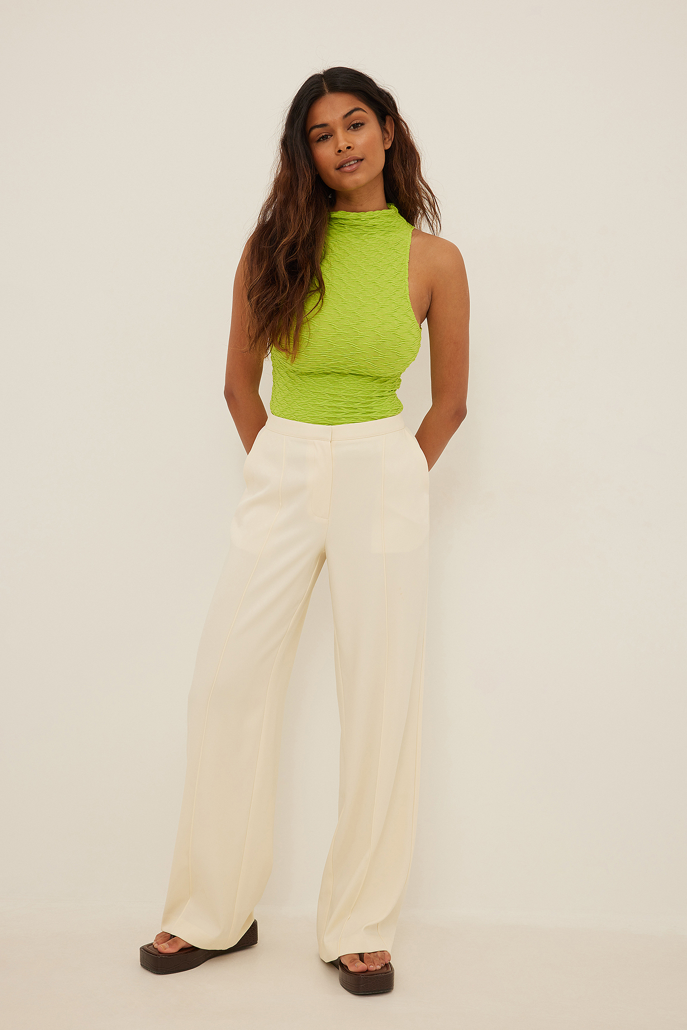 Structured High Neck Top Green | na-kd.com