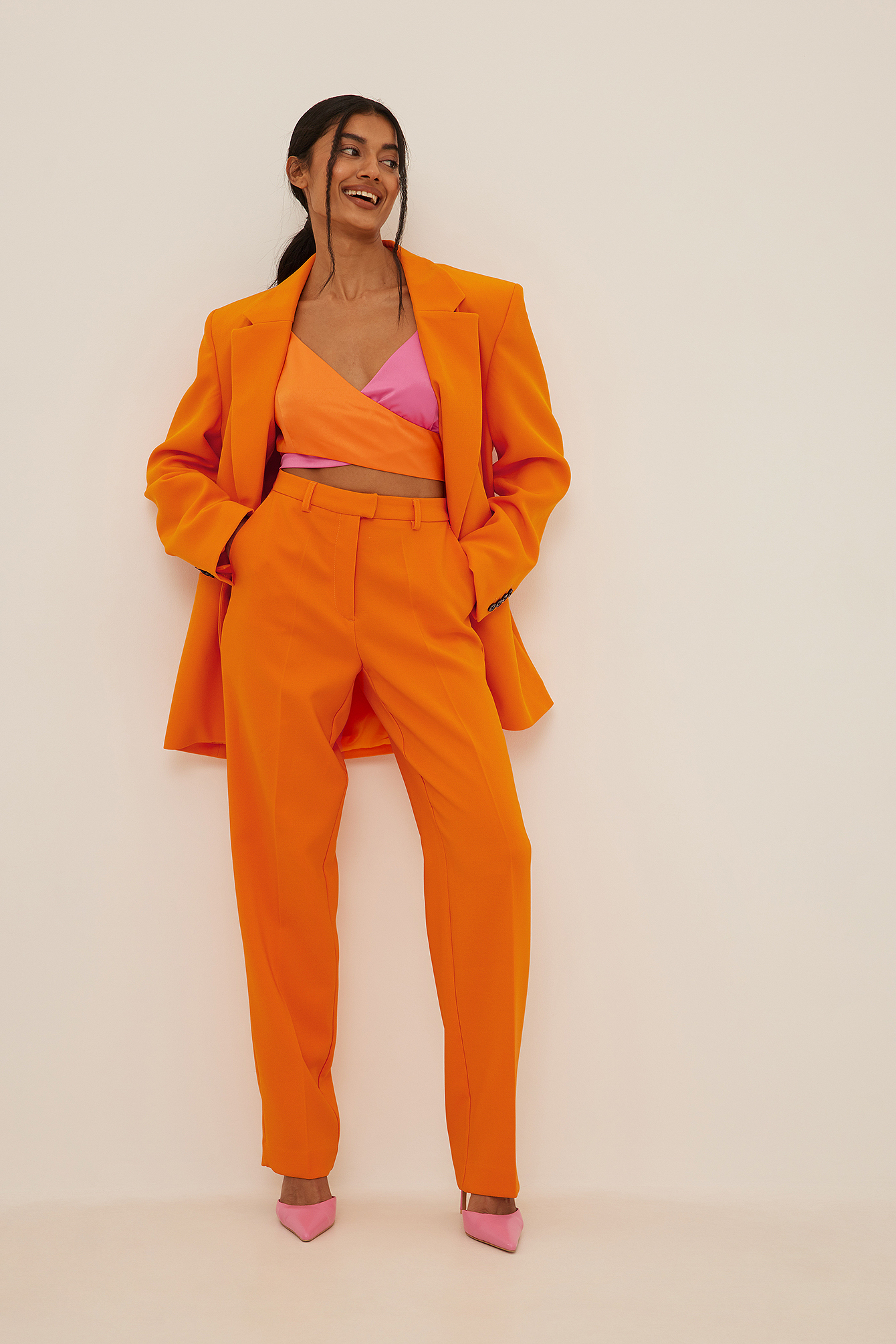 Sharp Oversized Blazer Orange | na-kd.com