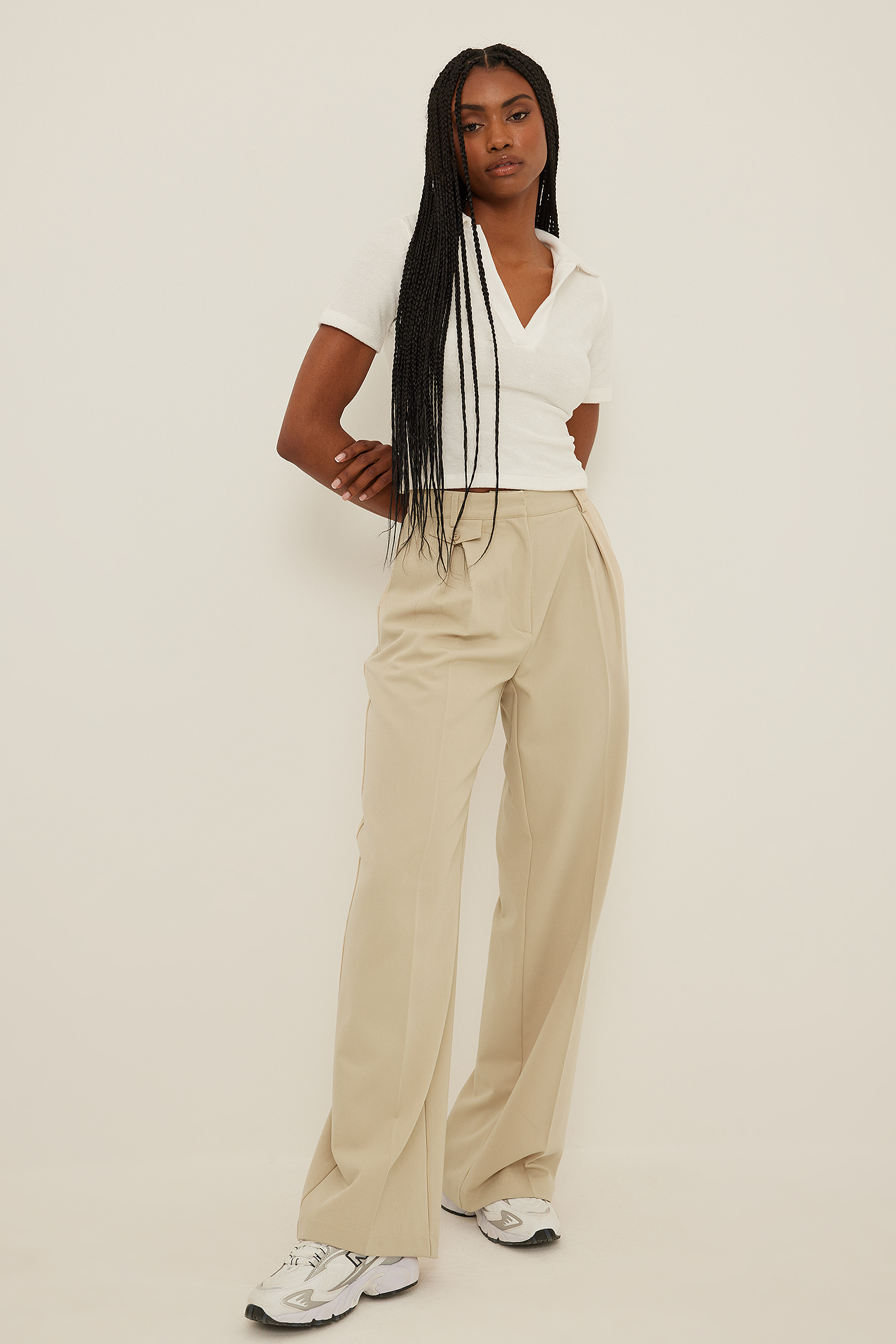 Short Sleeve Terry Top Offwhite | na-kd.com