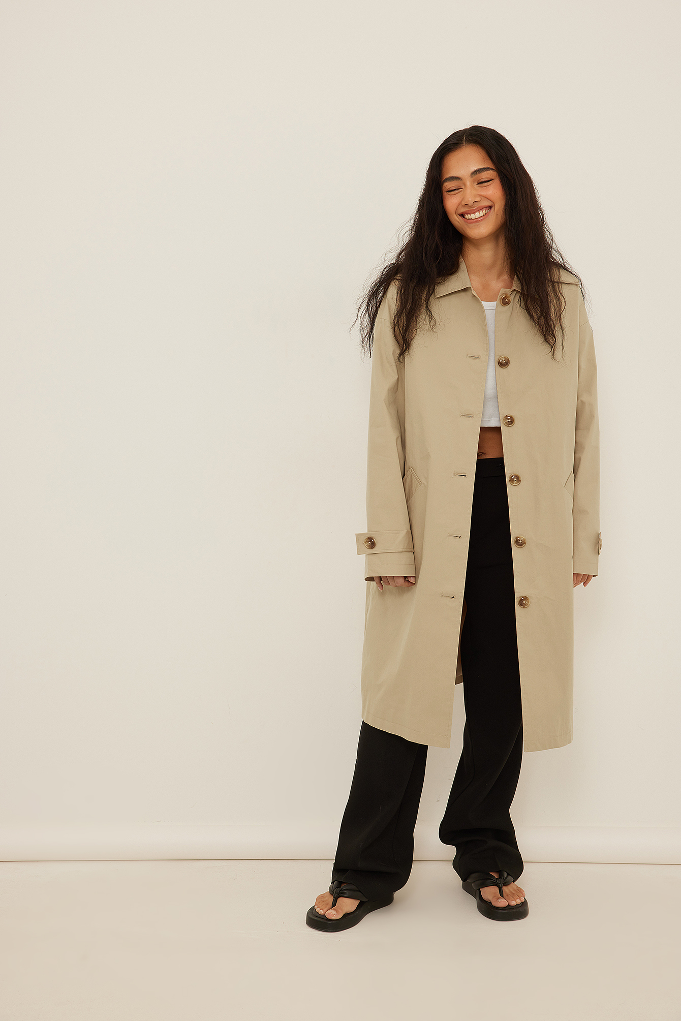 Straight Fit Trench Coat Beige | na-kd.com