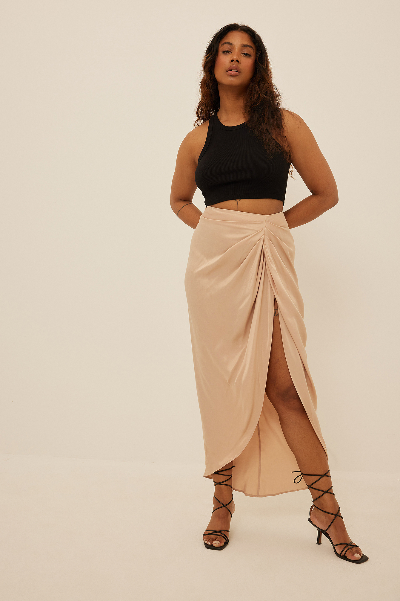 Draped Maxi Skirt Outfit