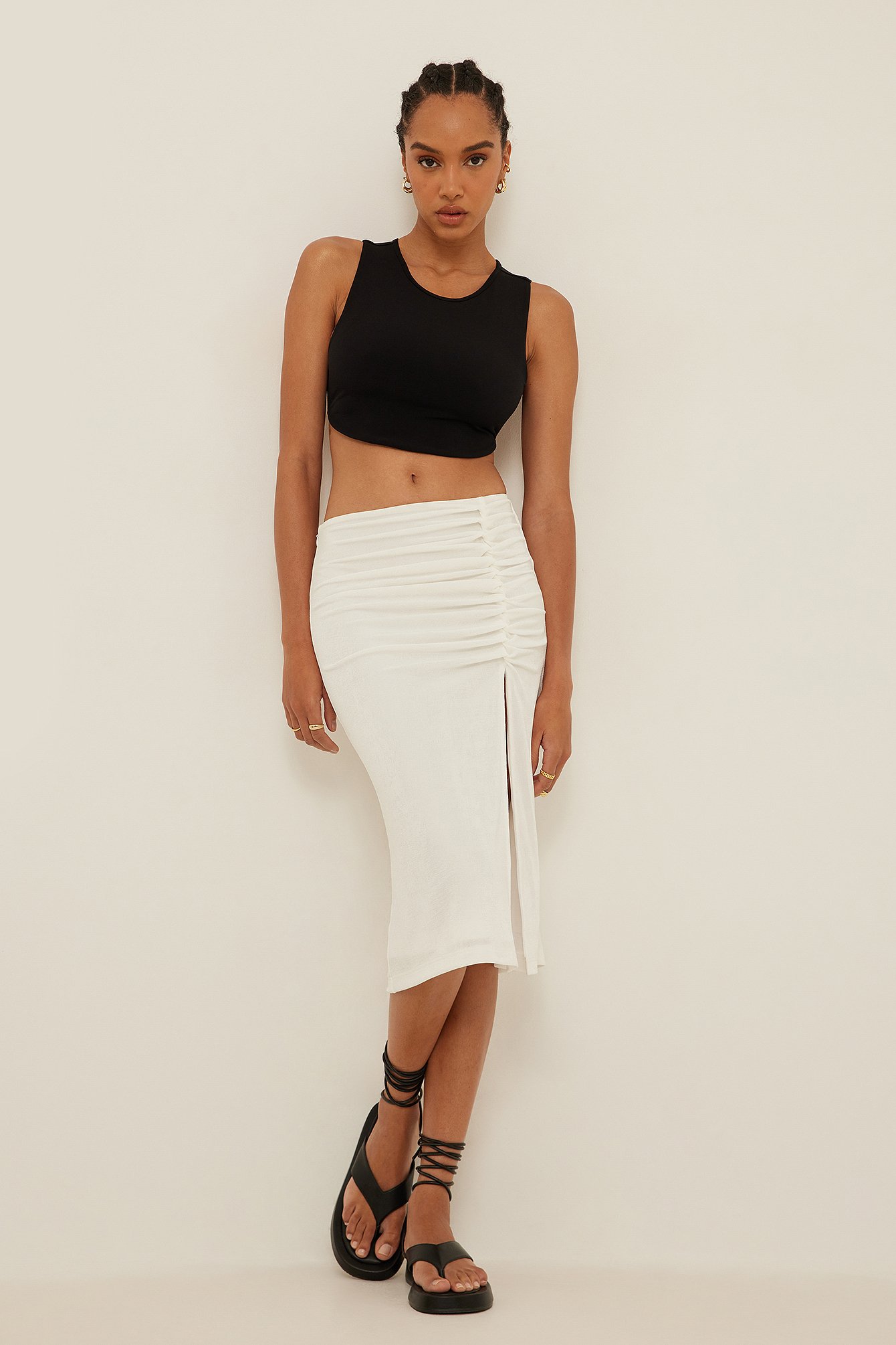 Tie Back Cropped Top Black