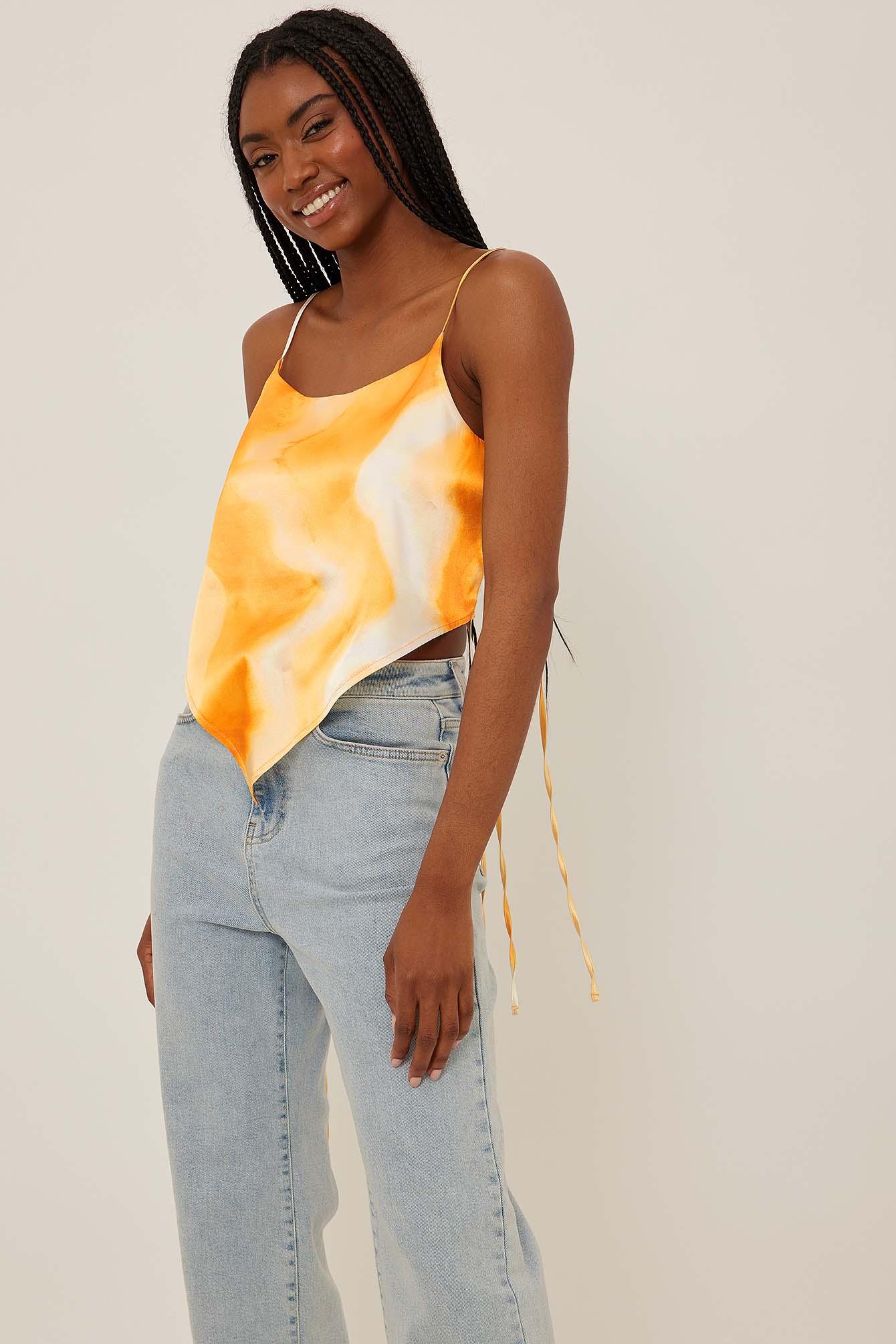 Tie Detail Satin Top Multicolor | na-kd.com