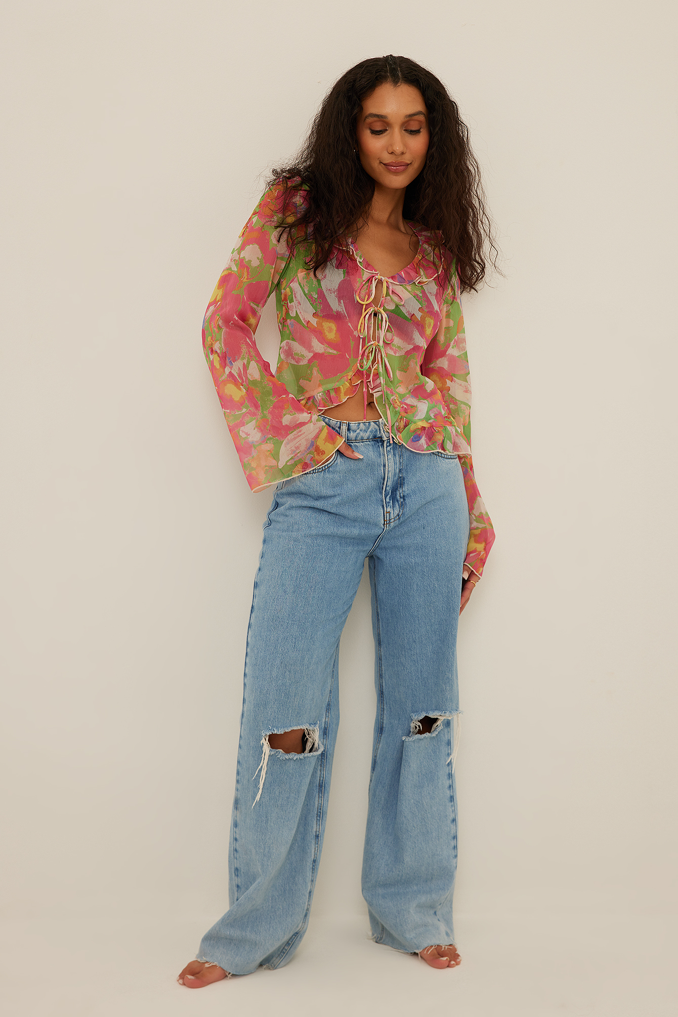 Babylock Chiffon Blouse Flower | na-kd.com